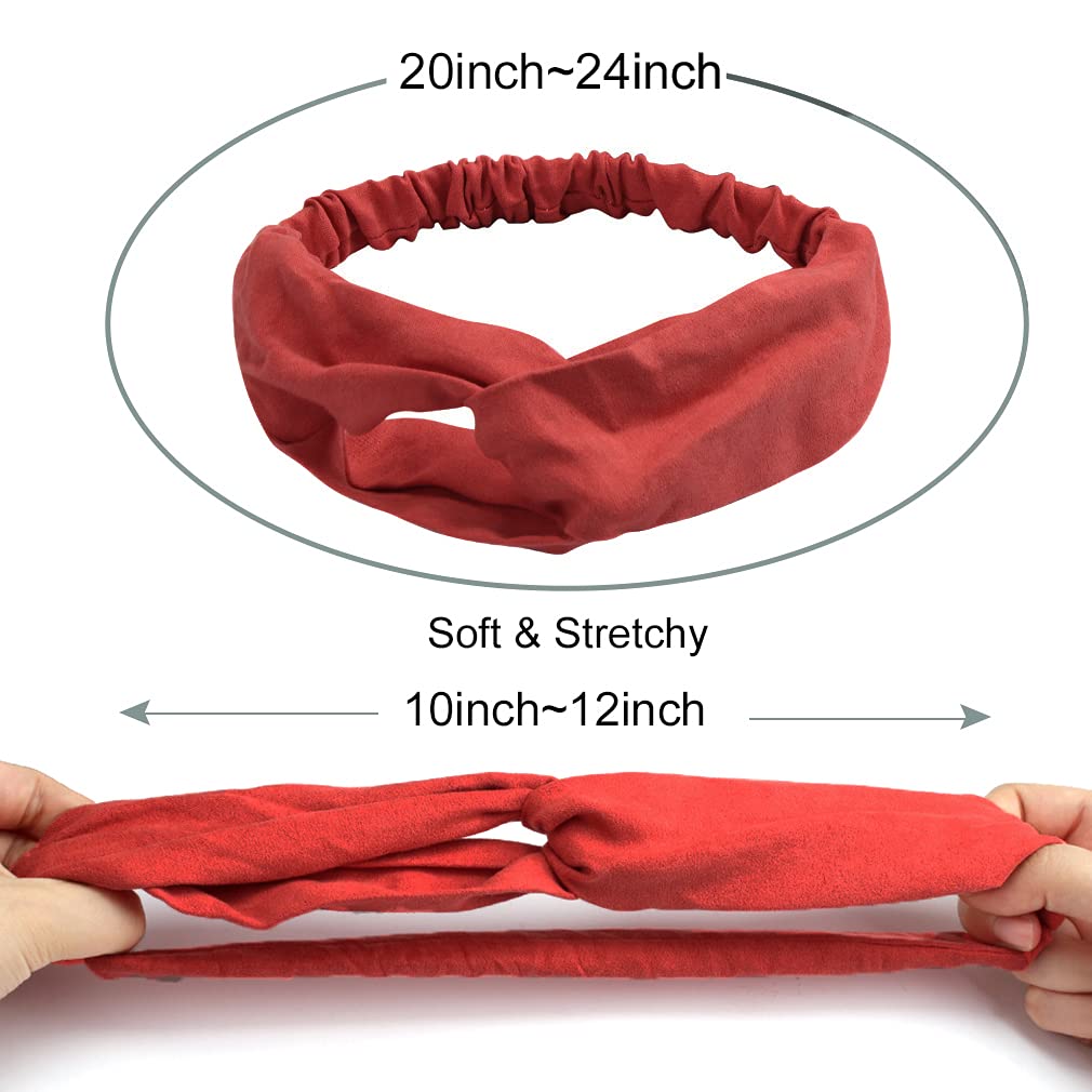 Ahoney 20 Pack Headbands For Girls Head Band For Women'S Hair Cute Boho Headband Elastic Stretchy Twist Knotted Hair Bands Yoga
