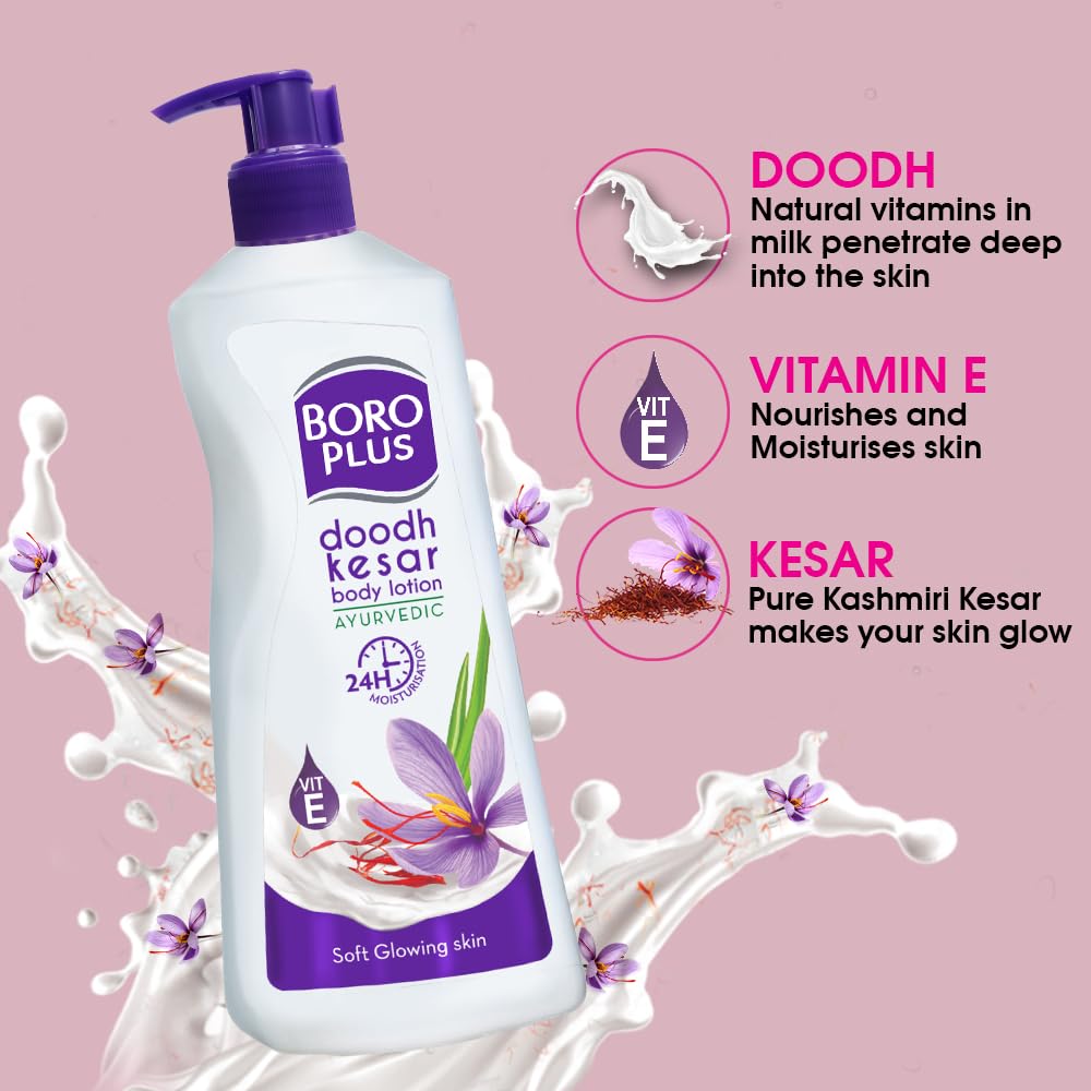 BOROPLUS Doodh Kesar Body Lotion, 400 Ml