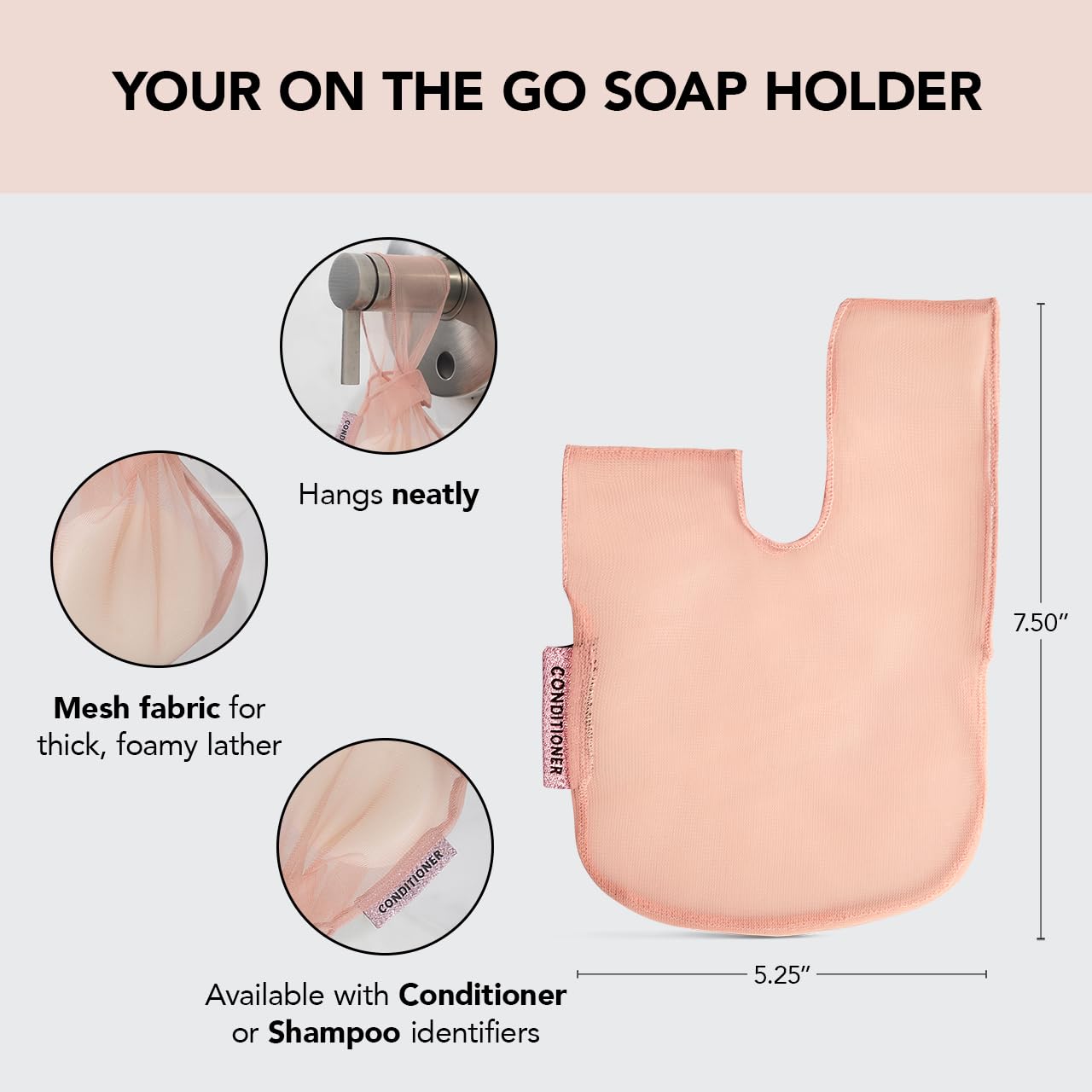 Kitsch Bar Soap Saver Bag - Beauty Bar Soap Bag & Bar Soap Pouch To Preserve Soap Bars | Body Wash, Conditioner & Shampoo Bar Ho