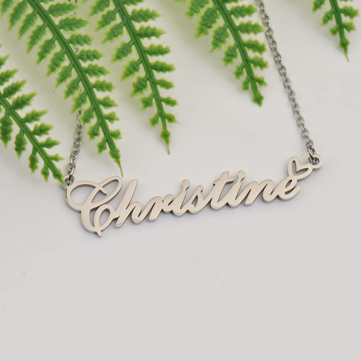 HUAN XUN Silver Pendant Name Necklace Customized Personalized Jewelry Gifts for My Best Friend Jayleen Birthday Gift