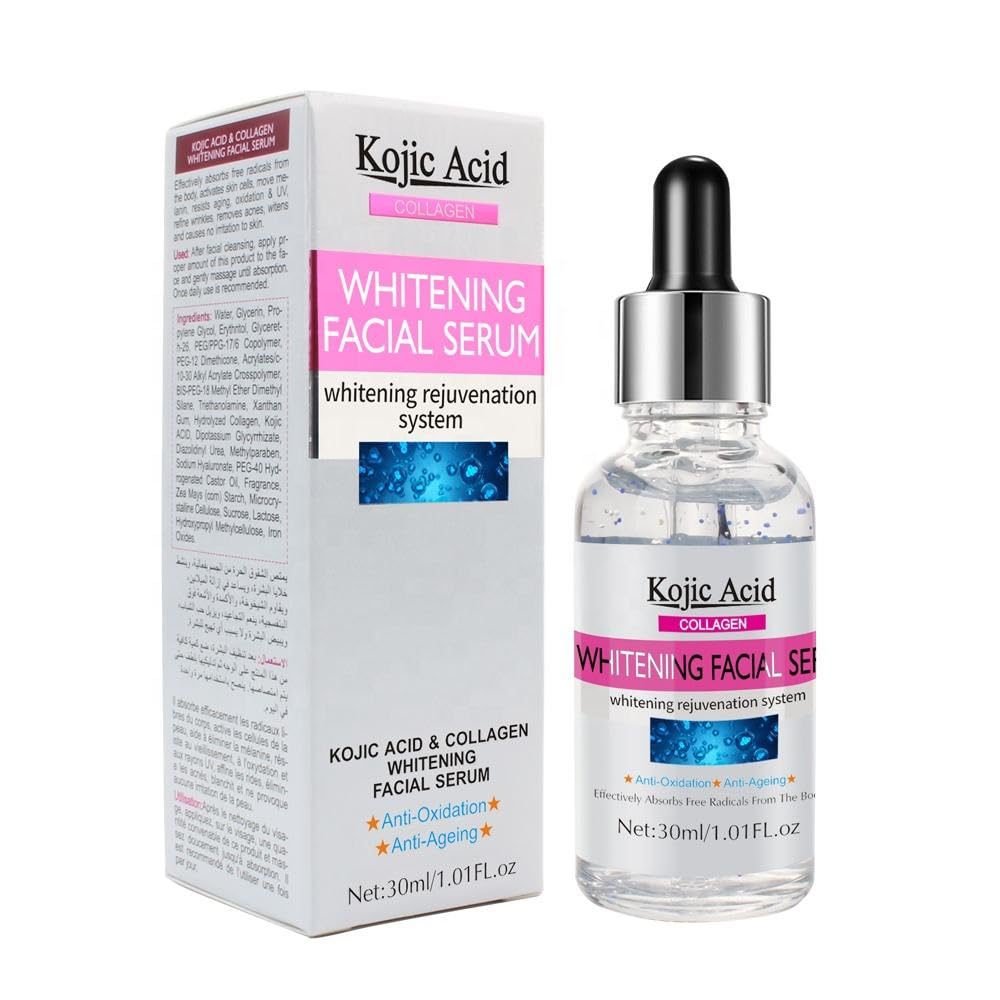 Herbalix Kojic Acid Face Serum With Collagen |Brightening And Hydrating Facial Serum| Helps Improve Appearance Of Dark Spots | U