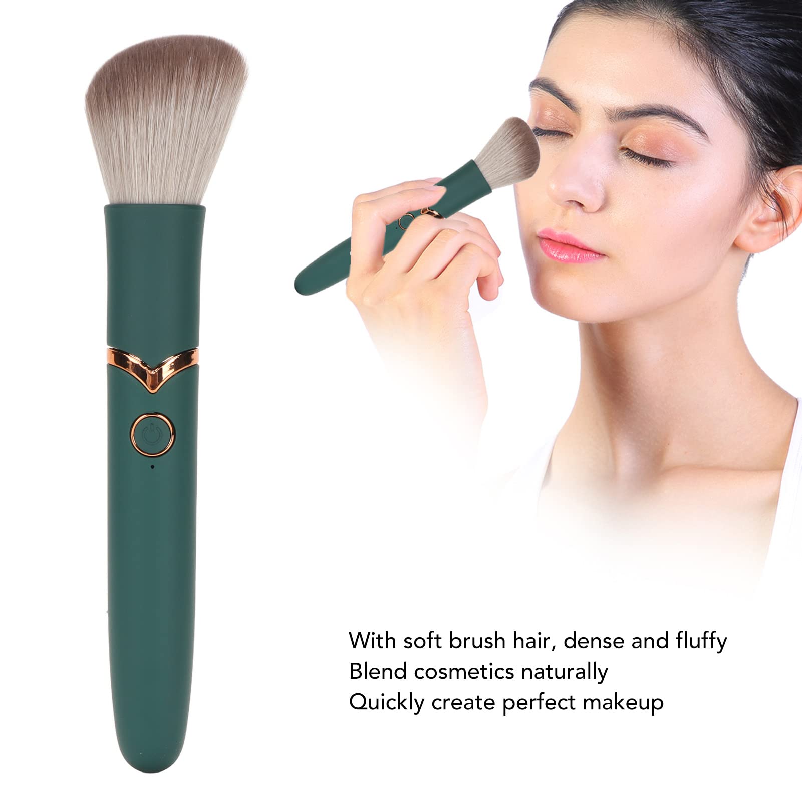 Electric Makeup Brush Usb Rechargeable 10 Gears Vibration Makeup Brush Liquid Powder Blusher Concealer Makeup Brush, Waterproof