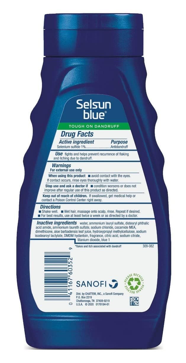 Selsun Blue Moisturizing With Aloe Dandruff Shampoo 11 Oz (Pack Of 3)