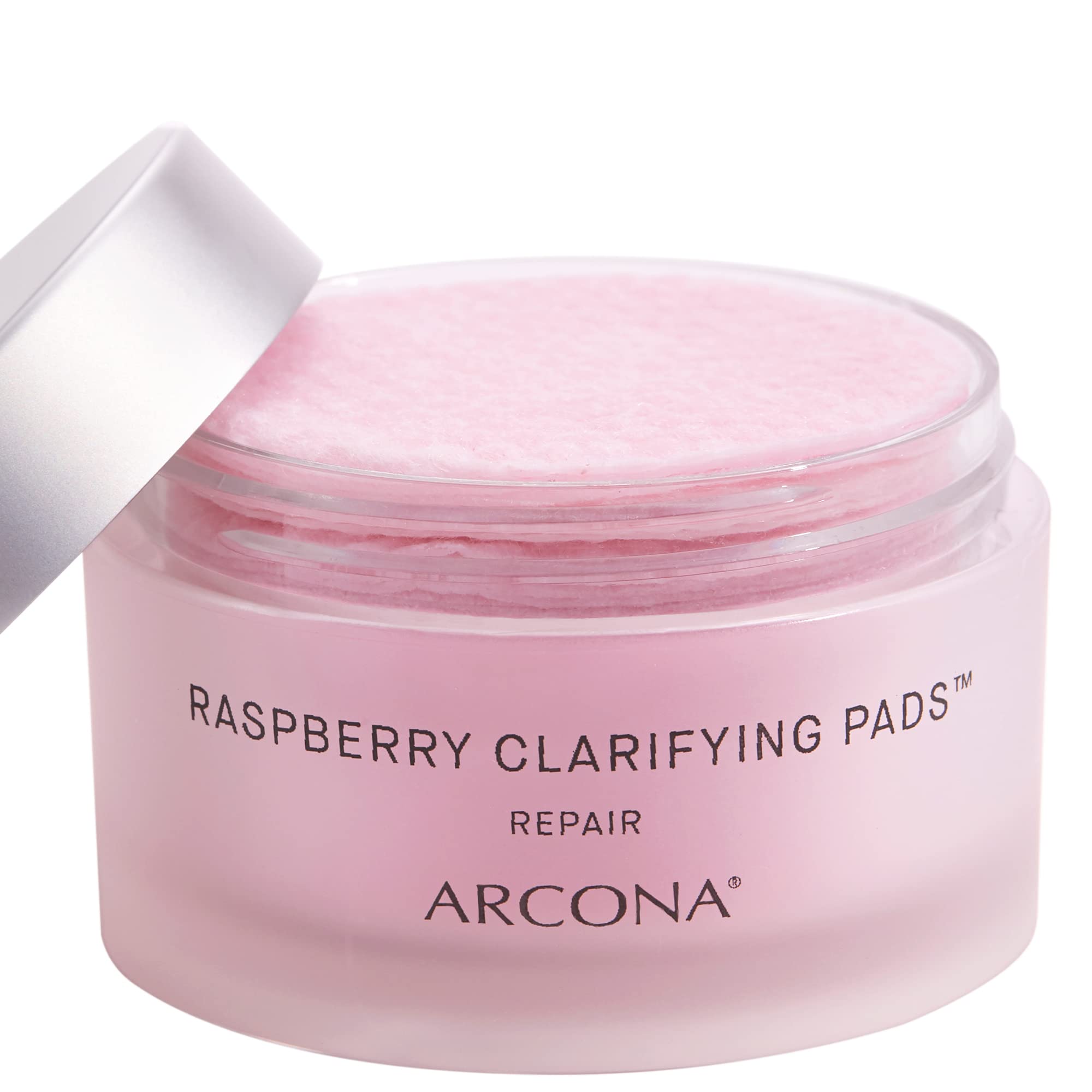 ARCONA Raspberry Clarifying Pads - Raspberry Extract, Witch Hazel, Salicylic Acid + Tea Tree Extracts Cleanse, Clarify + Protect