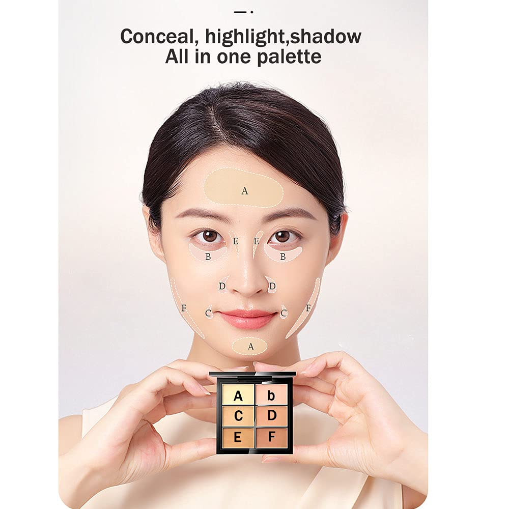 Zfc Concealer Palette 6 Shades Makeup Contour Palette Facial Camouflage Contour Full Coverage Foundation Cream Beauty Make Up Co