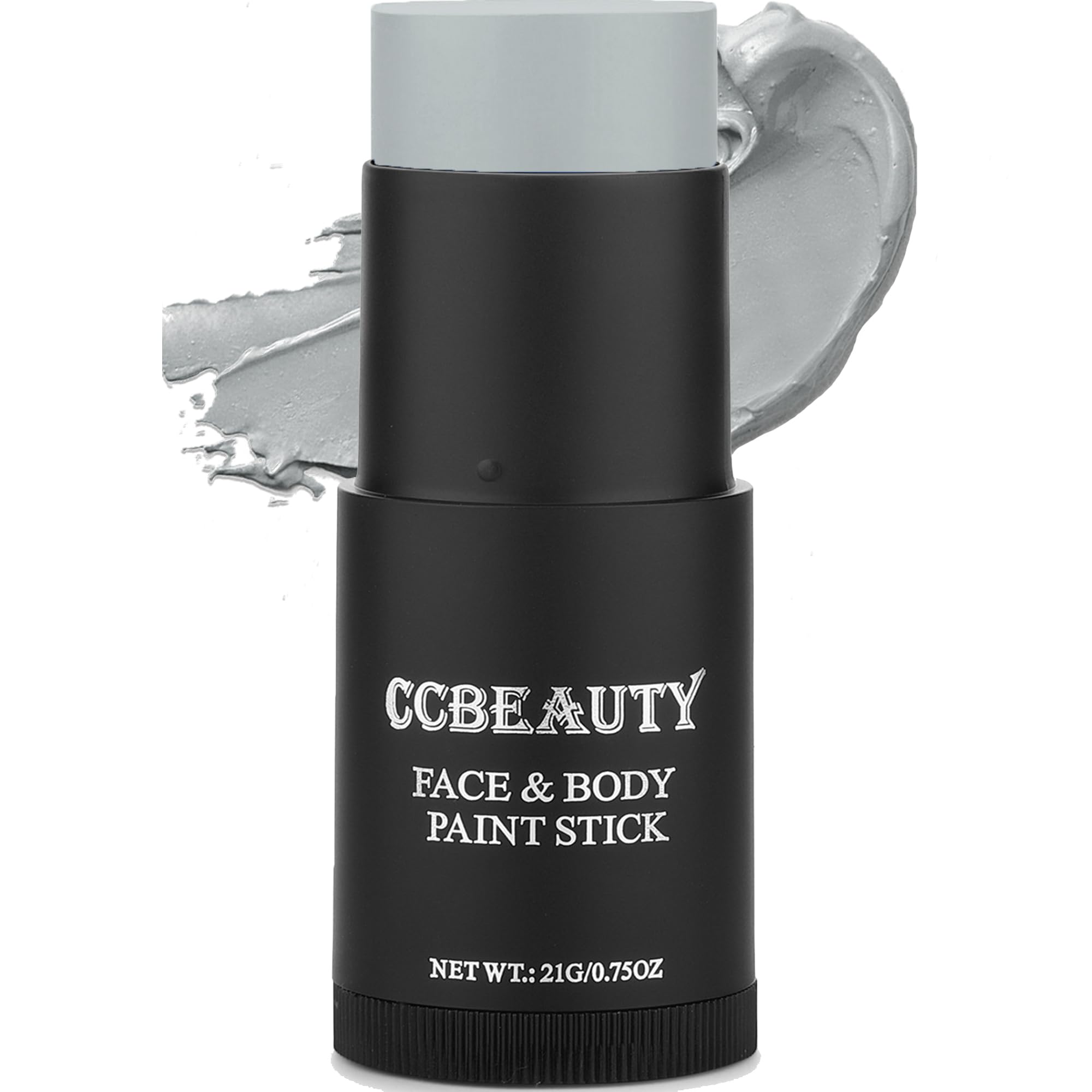 Ccbeauty Light Grey Face Body Paint Stick, Grease Gray Face Paints, Cream Grayscale Foundation Makeup, Waterproof Hypoallergenic