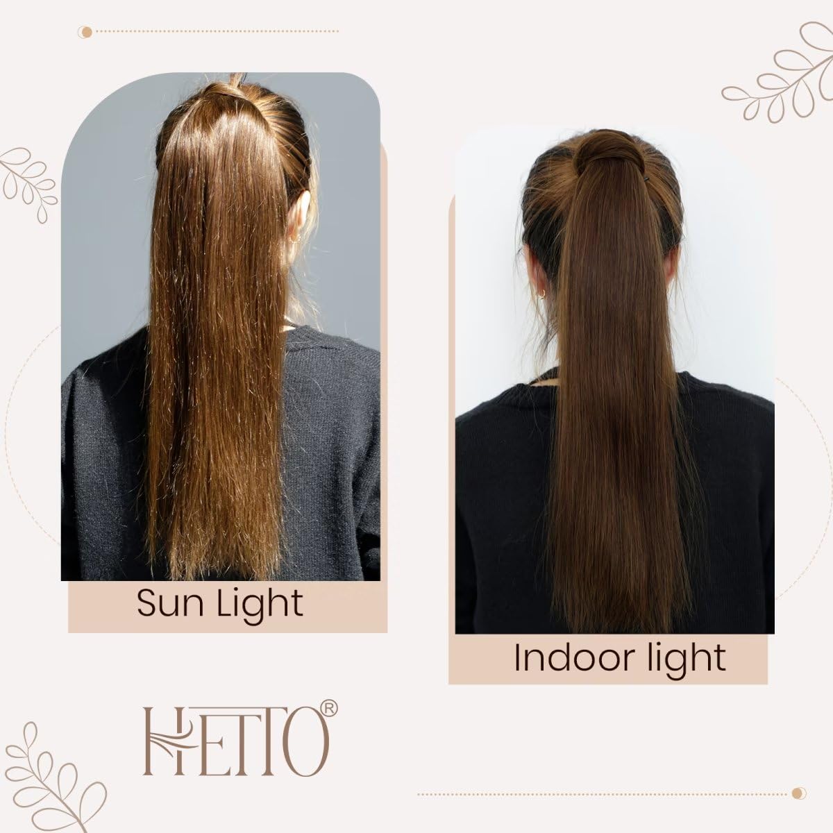 Hetto Ponytail Extensions Dark Brown Ponytail Extensions Human Hair Ponytail Hair Extensions Real Human Hair Pony Tails Extensio