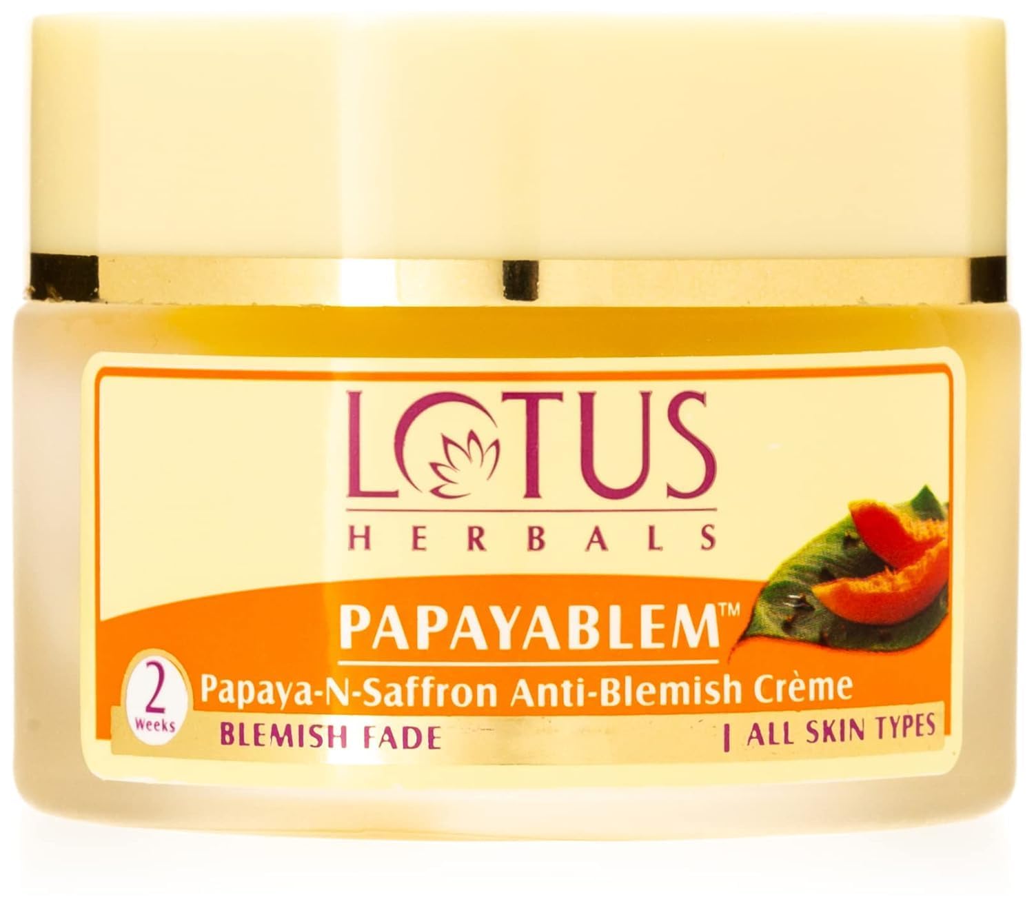 Lotus Herbals Papayablem Papaya-N-Saffron Anti-Blemish Cream, 250G