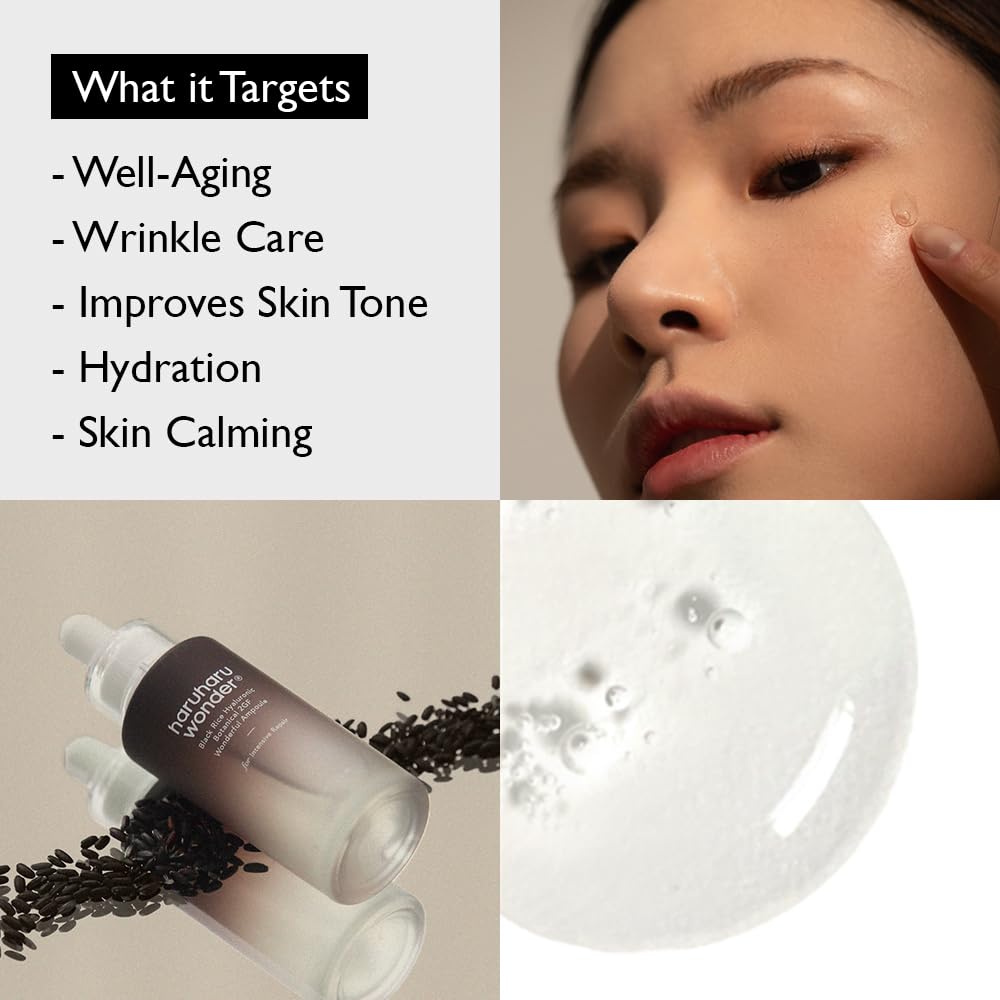 Haruharu Wonder Black Rice Botanical 2Gf Ampoule 1 Fl.Oz / 30Ml | Facial Serum, Egf Serum, Anti-Aging Serum, Wrinkle Care | Crue