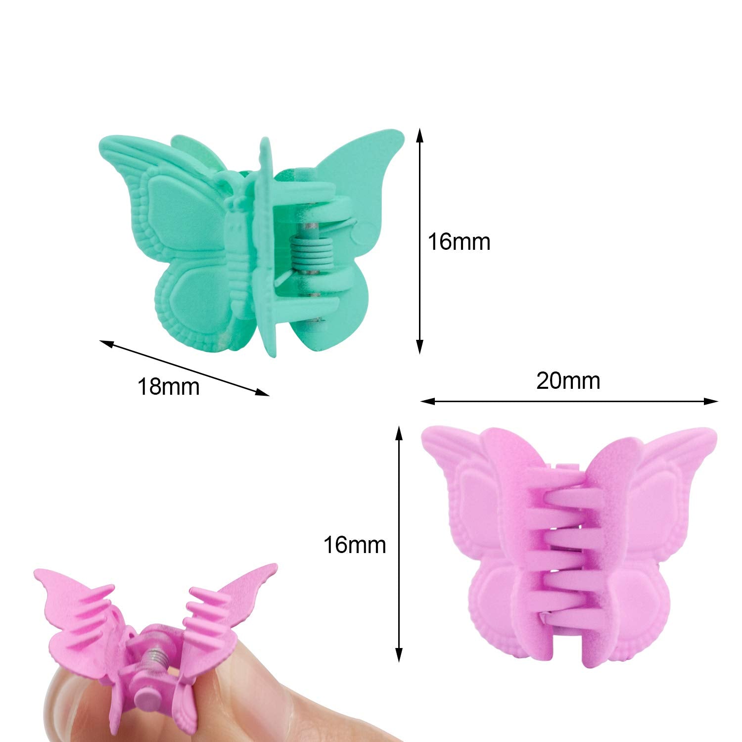 Eaone 50Pcs Butterfly Hair Clips Multi-Color Mini Cute Hair Styling Accessories For Girls And Women Birthday Gifts With Containe