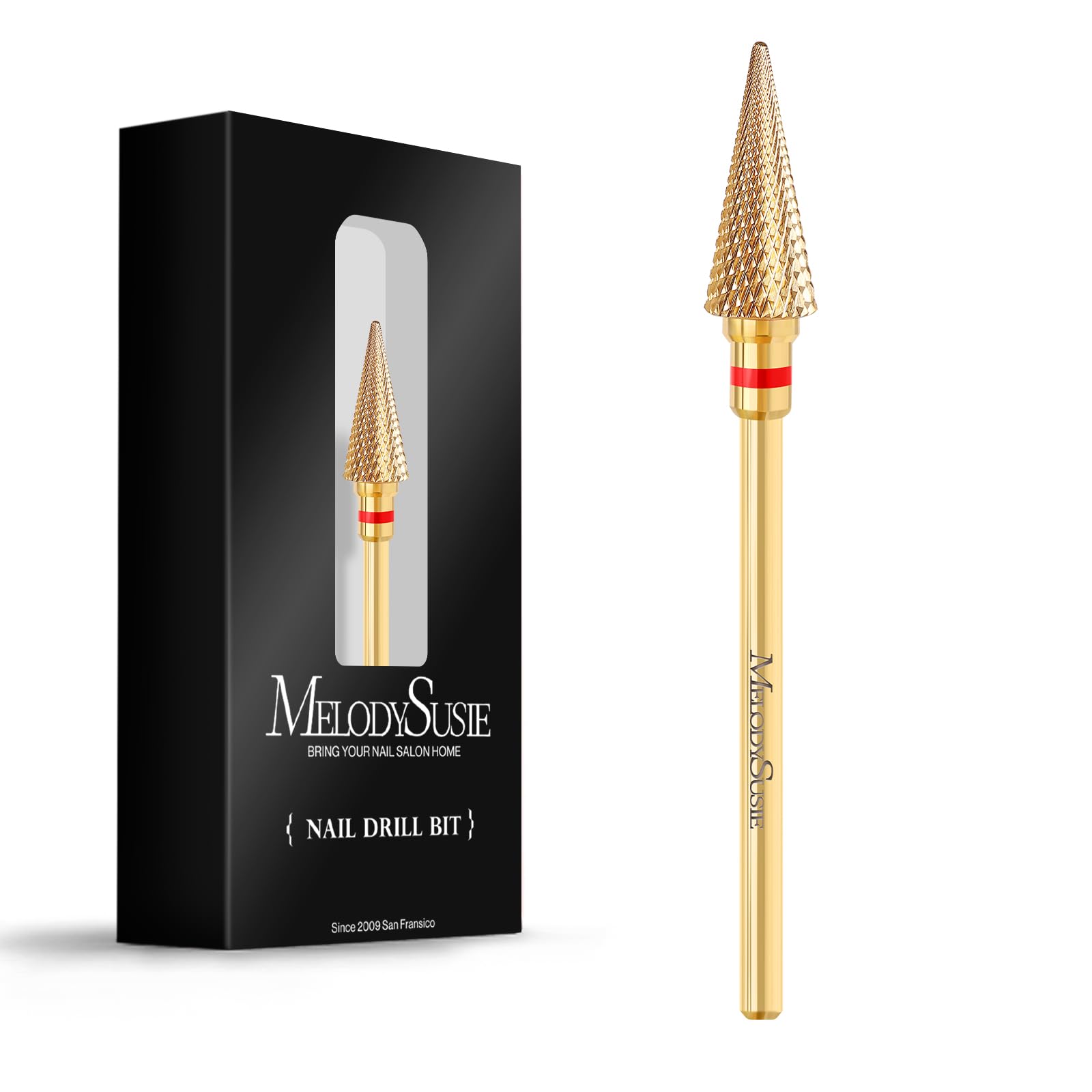 Melodysusie Professional Tapered Nib Nail Drill Bit, 3/32'' Carbide Tungsten Multi-Function Bit, Suitable For Manicure Pedicure