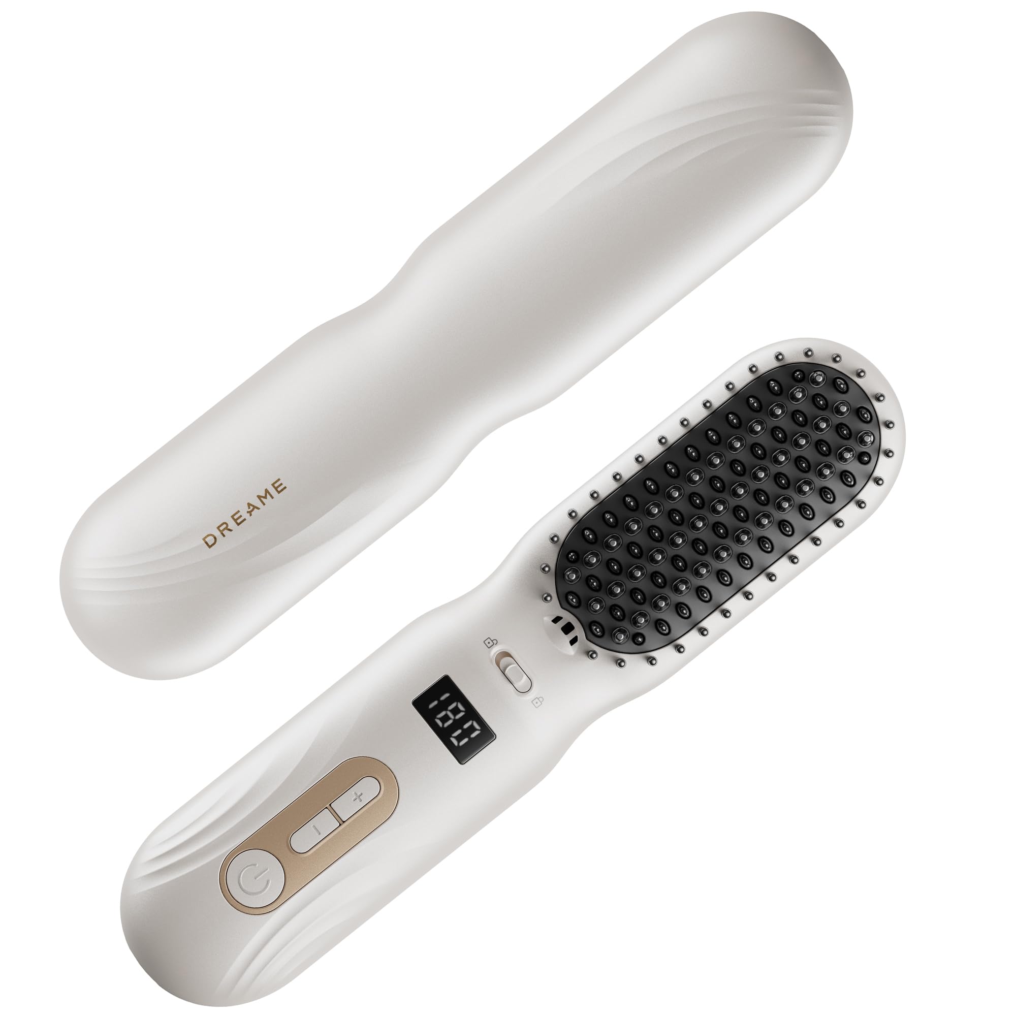 Dreame Silky Cordless Hair Straightening Brush, Rechargeable Heated Brush