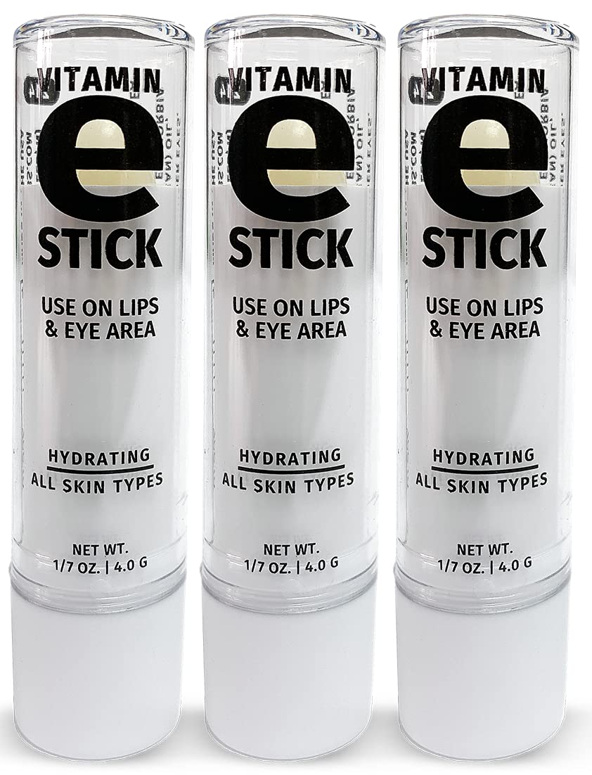 Reviva Labs Vitamin E Stick Balm - Soothing Moisturizer for All Skin Types, Dry Skin Relief, 1/8 oz (3 Pack)