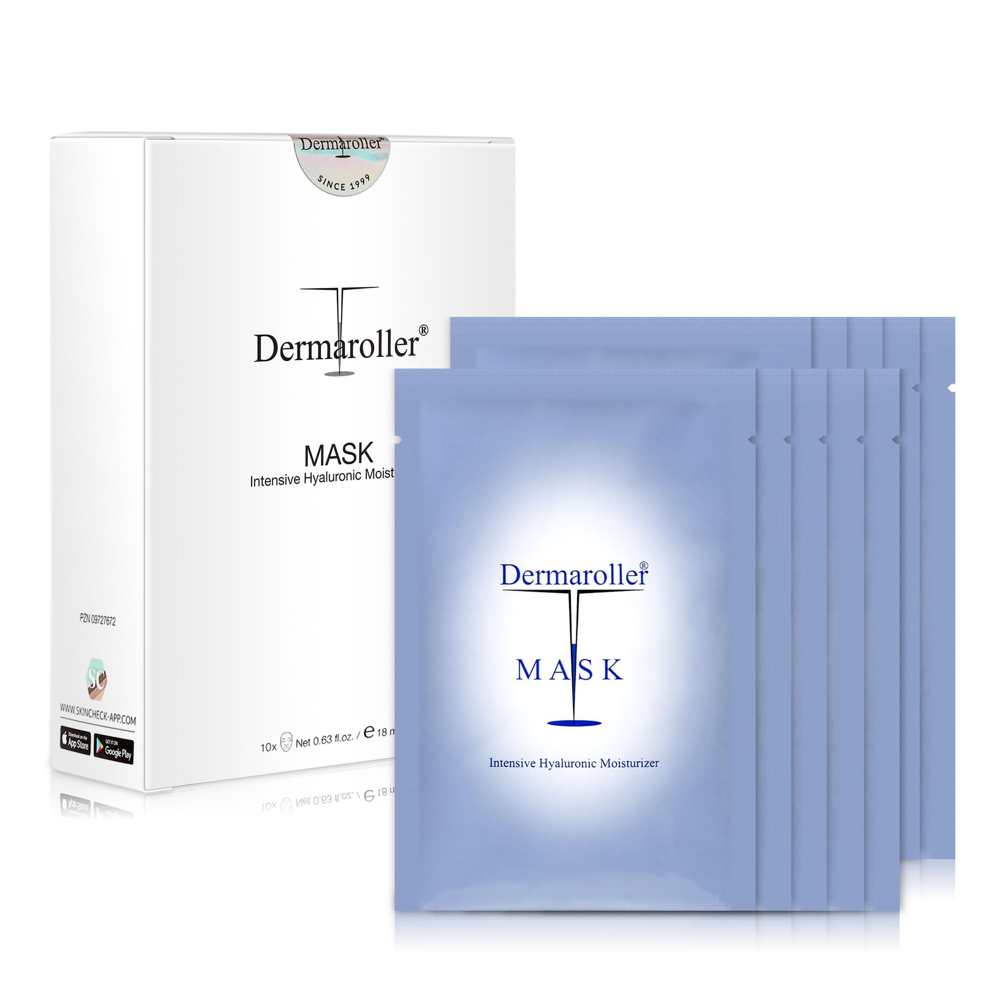 Dermaroller, Silk Face Masks Intensive Hyaluronic Acid Moisturizer with Matriyxl 3000 Tocopherol Boost collagen Hydrate Dry Skin
