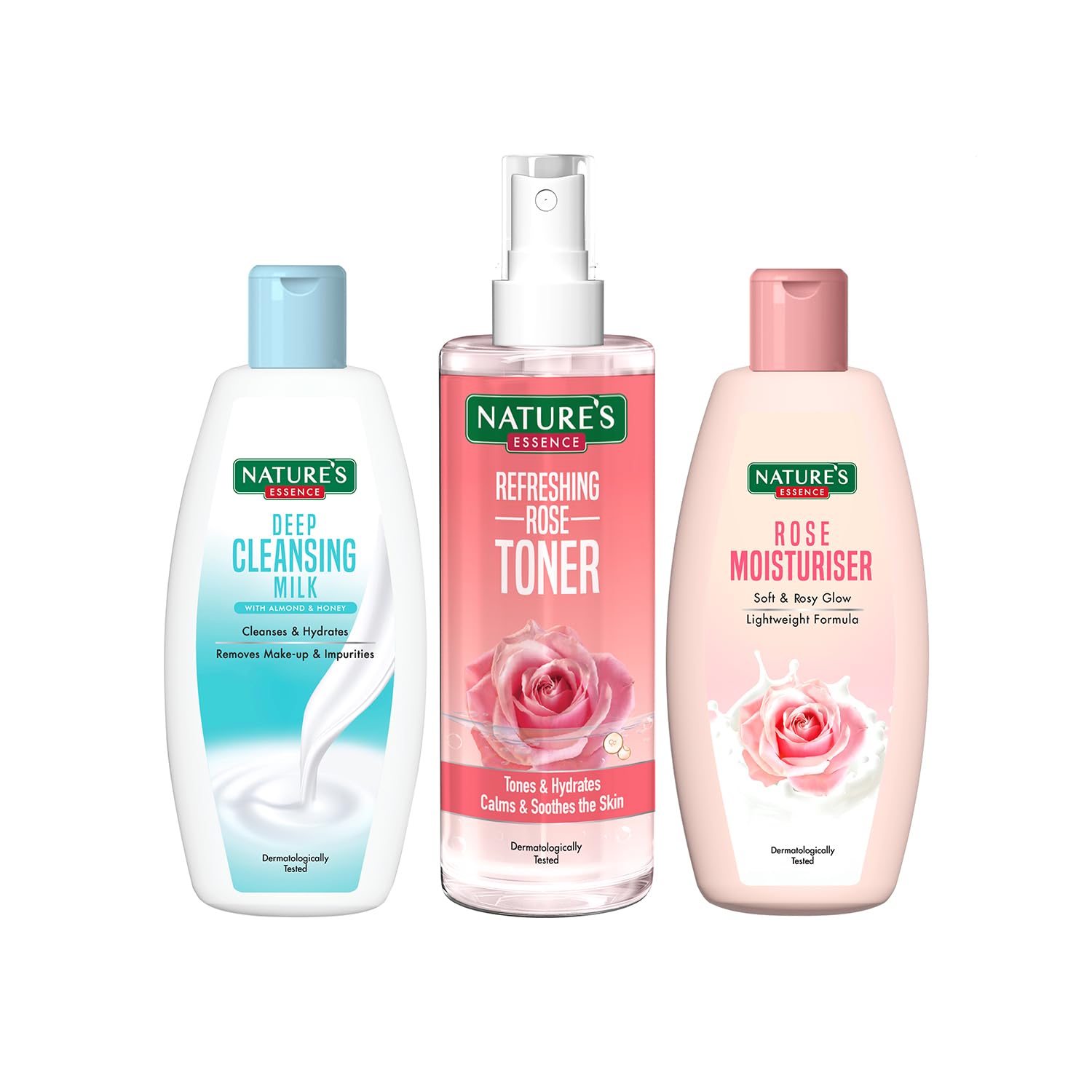 NatureS Essence Ctm Combo - The Ultimate Skincare Trio, Cleansing Milk - Toner - Moisturiser, 300Ml