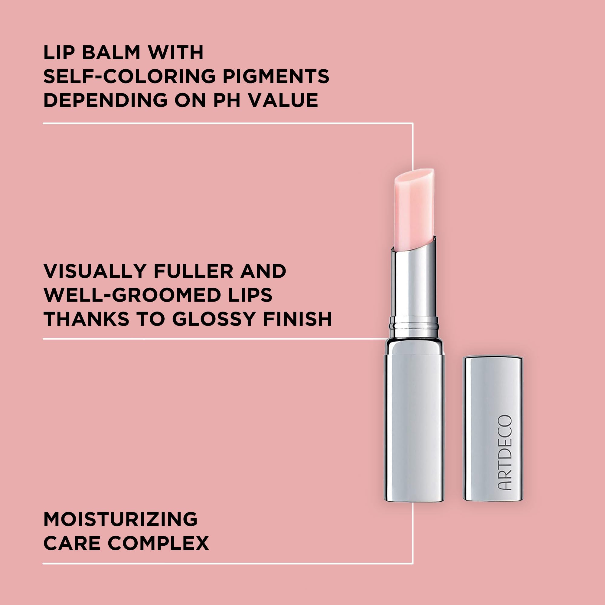 ARTDECO Color Booster Lip Balm in boosting pink - nourishing lip balm with color-adapting pigments - lip plumper with spearmint