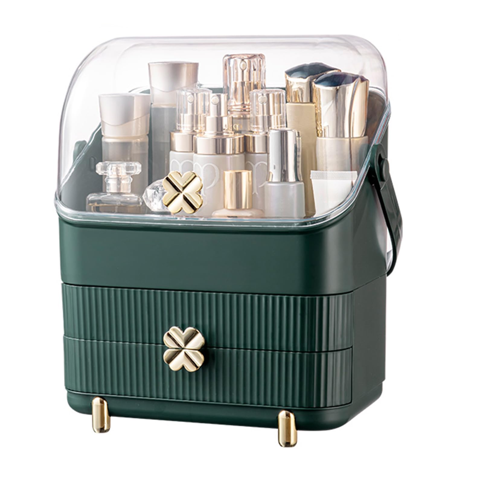 Preppy Skincare Organizers Makeup Organizer Holder Cosmetic Storage Box Display Case 3 Tiers Dust Free Cover Portable Handle 2 R