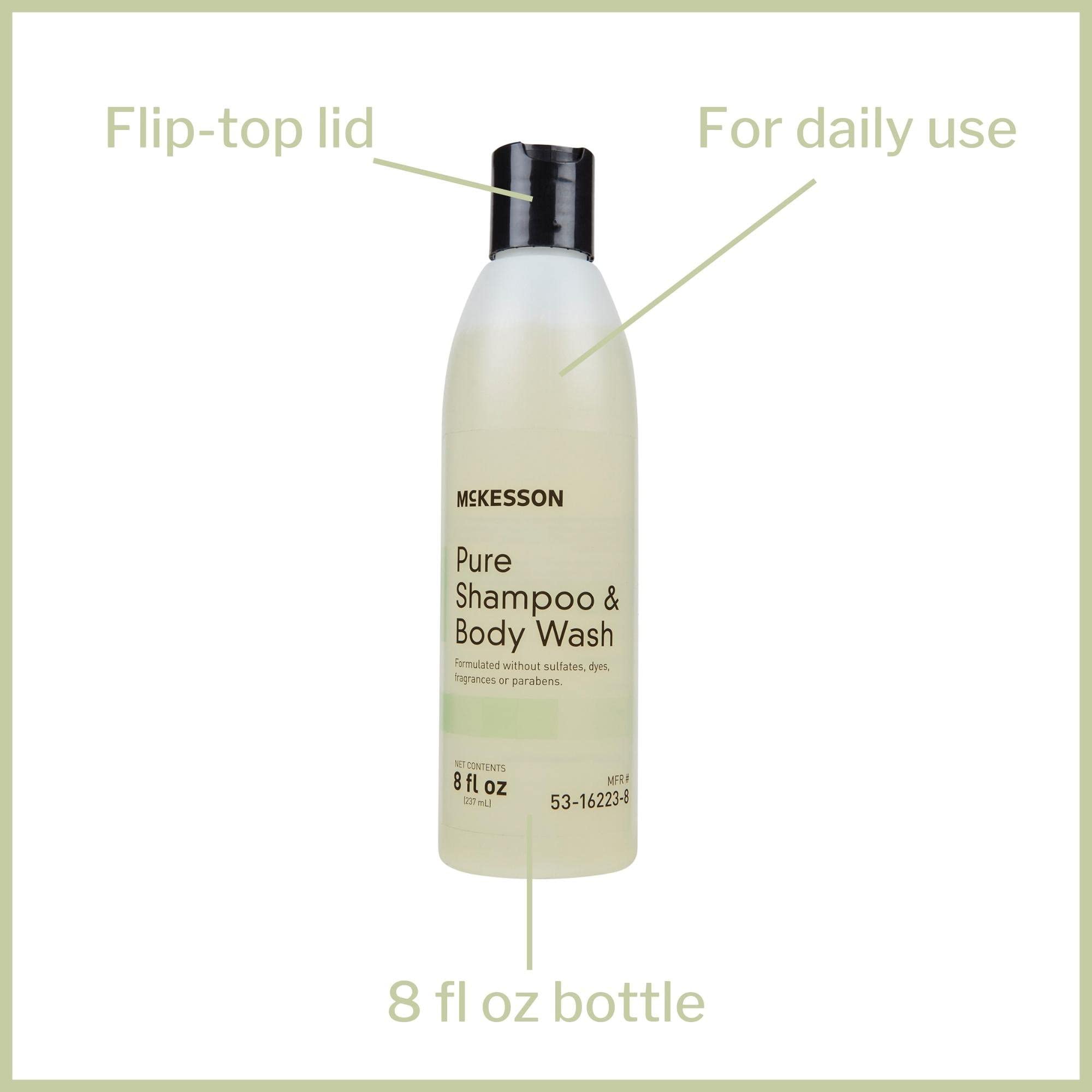 McKesson Pure Shampoo and Body Wash, Sulfates, Dyes, Fragrance and Parabens Free, Unscented, 8 oz, 1 Count