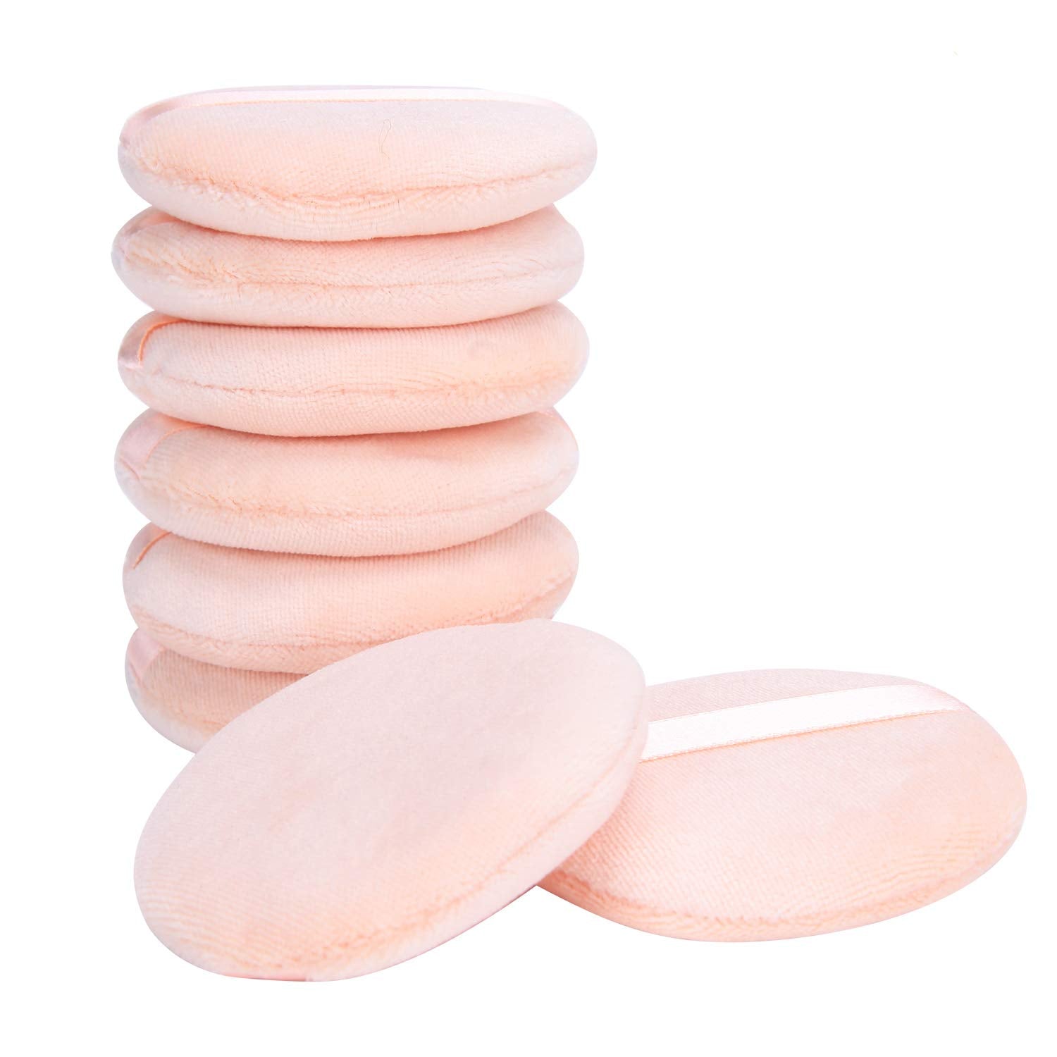 Senkary 8 Pack Face Powder Puffs Soft Cotton Makeup Powder Pads for Loose Powder, Setting Powder, Body Powder (2.75 Inch)
