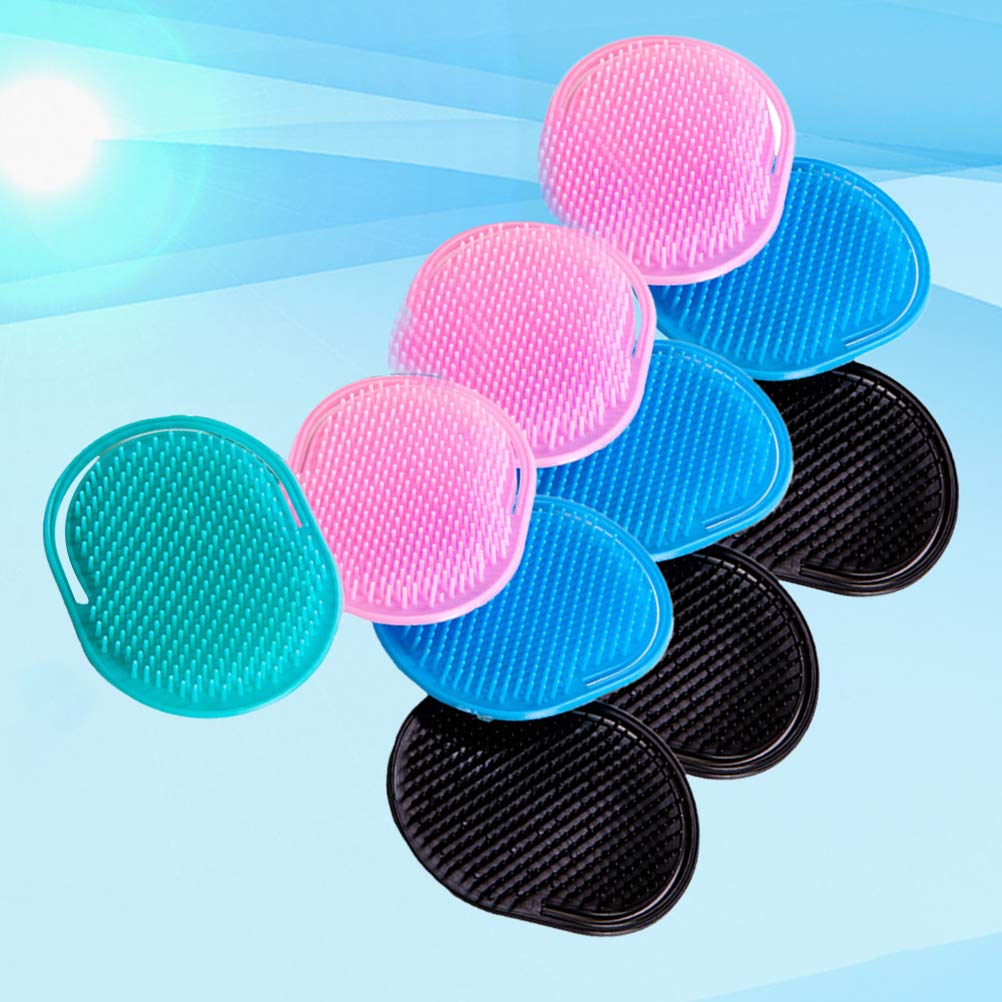 Scalp Scrubber 10pcs Massage Comb Handheld Hair Cleaning Brush Plastic Palm Shampoo Hair Massage (Random Color) Head Massager