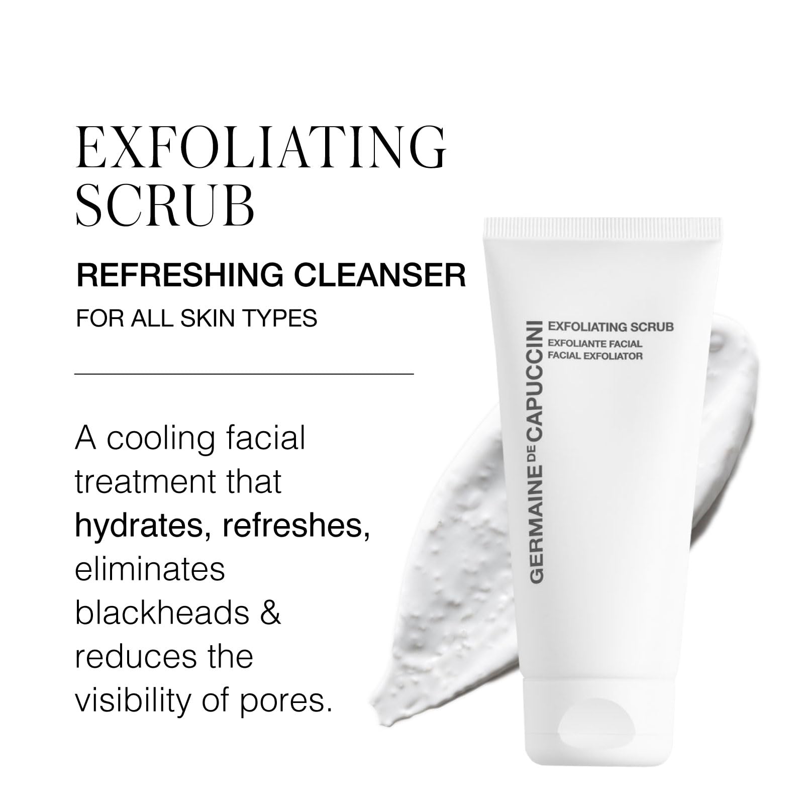 Germaine de Capuccini Exfoliating Face Scrub | Refreshing Daily Cleanser to Brighten and Eliminate Blackheads | Dry and Acne-Pro