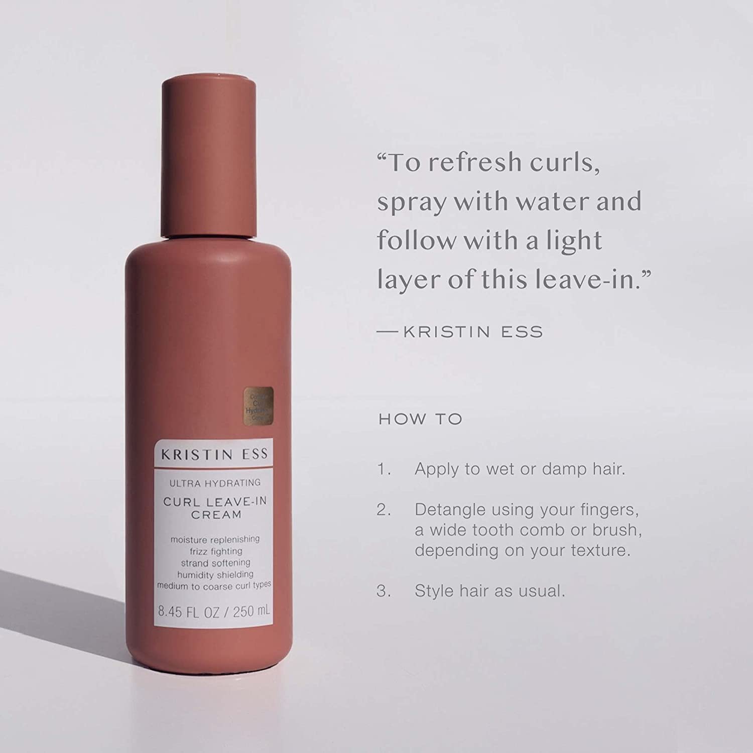 Kristin Ess Hair Ultra Hydrating Curl Leave-In Cream Conditioner For Curly Hair With Frizz Control, Humidity Shielding, Vegan, C