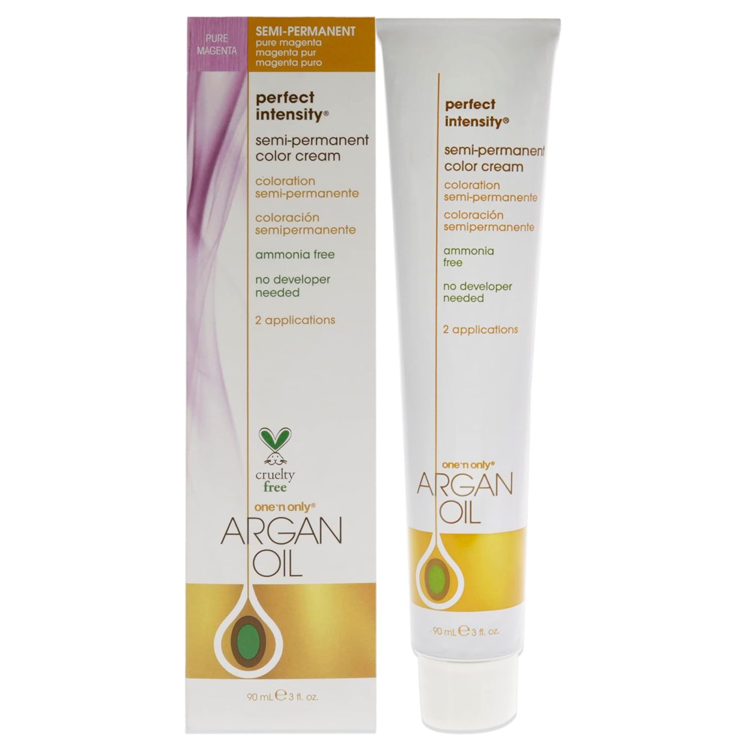 Argan Oil Perfect Intensity Semi-Permanent Color Cream - Pure Megenta By One N Only For Unisex - 3 Oz Hair Color