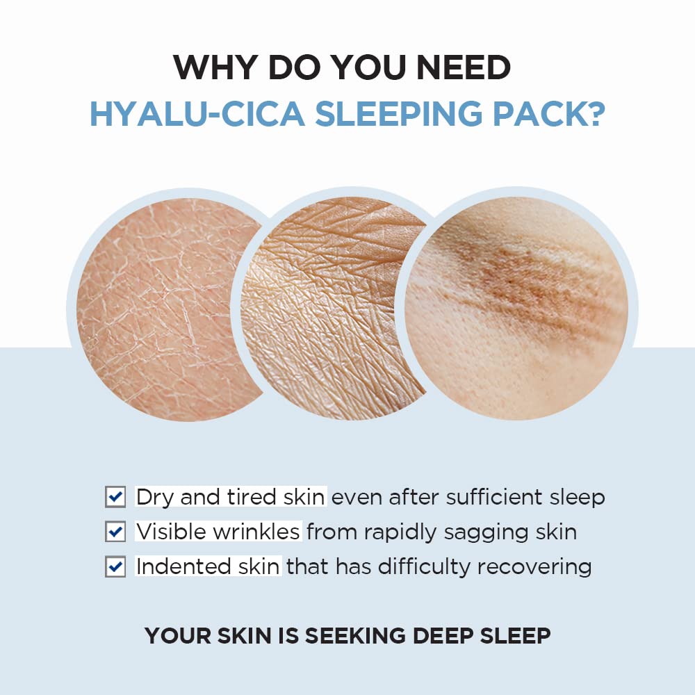 SKIN1004 Hyalu-CICA Sleeping Pack 3.38 fl.oz, 100ml Melatonin Hyaluronic Acid Centella Asiatica Extract Moist and Revitalization