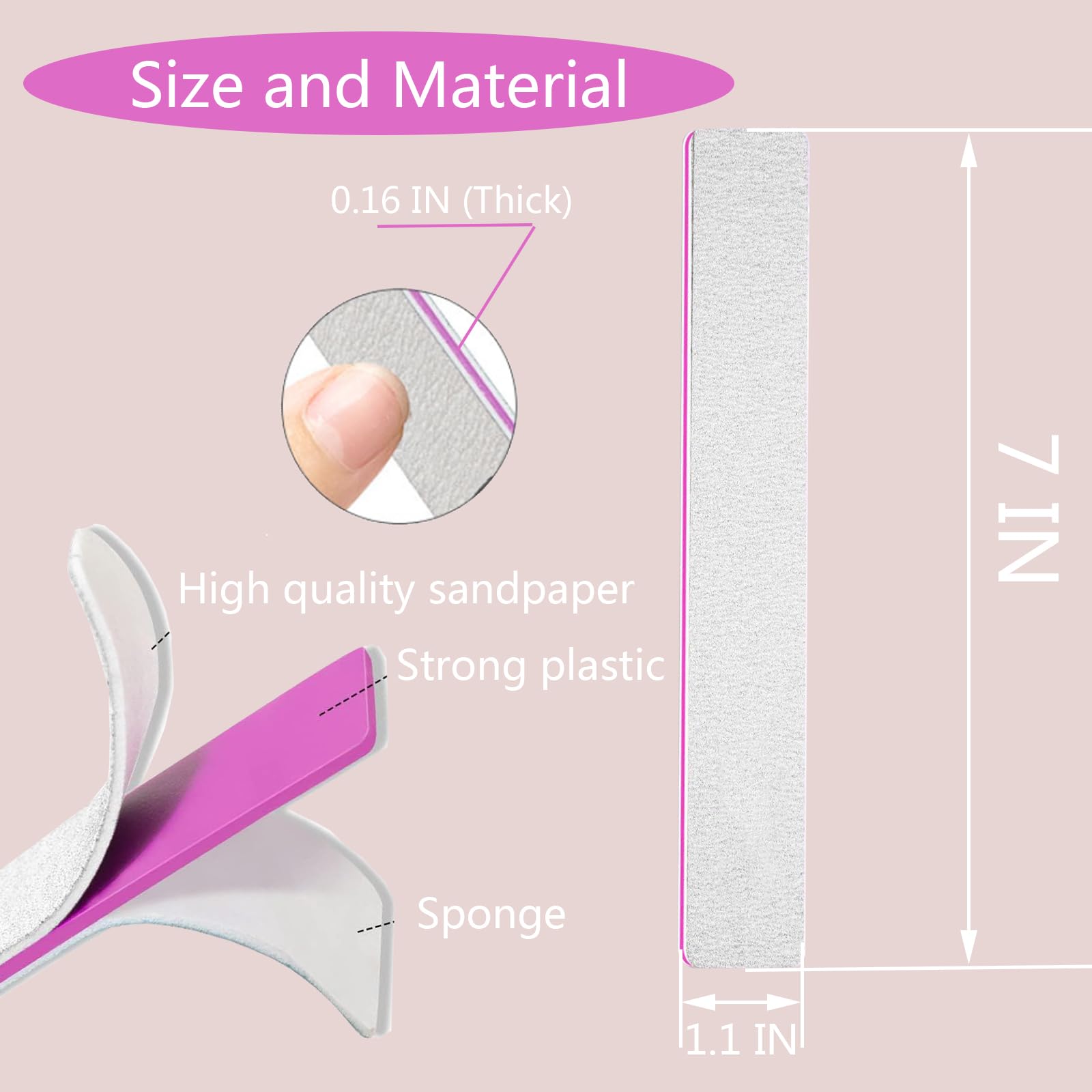 27Pcs Emery Board Nail File,80/80 Grit Finger Nail Files For Acrylic And Gel Nails