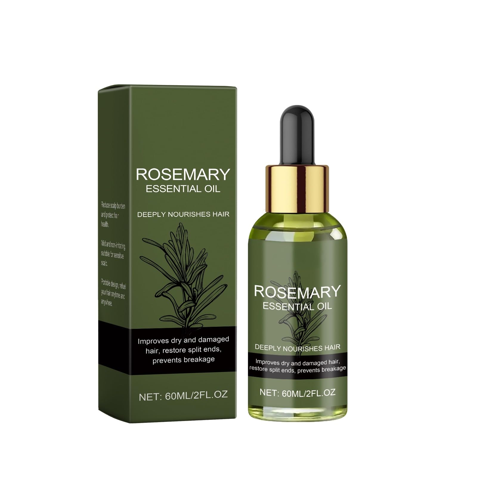 Herbs Wealth Rosemary Essential Oil for Hair & Scalp, Nourishing Moisturizing LeaveIn Treatment for Soft, Smooth & Shiny Hair,
