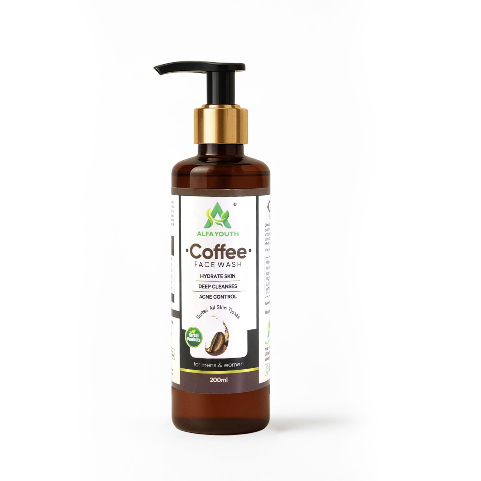 Alfa Youth Coffee Face Wash For Men & Women | Deep Cleansing, DeTan & Blackhead Removal | Oil Control, Brightening & Refreshing