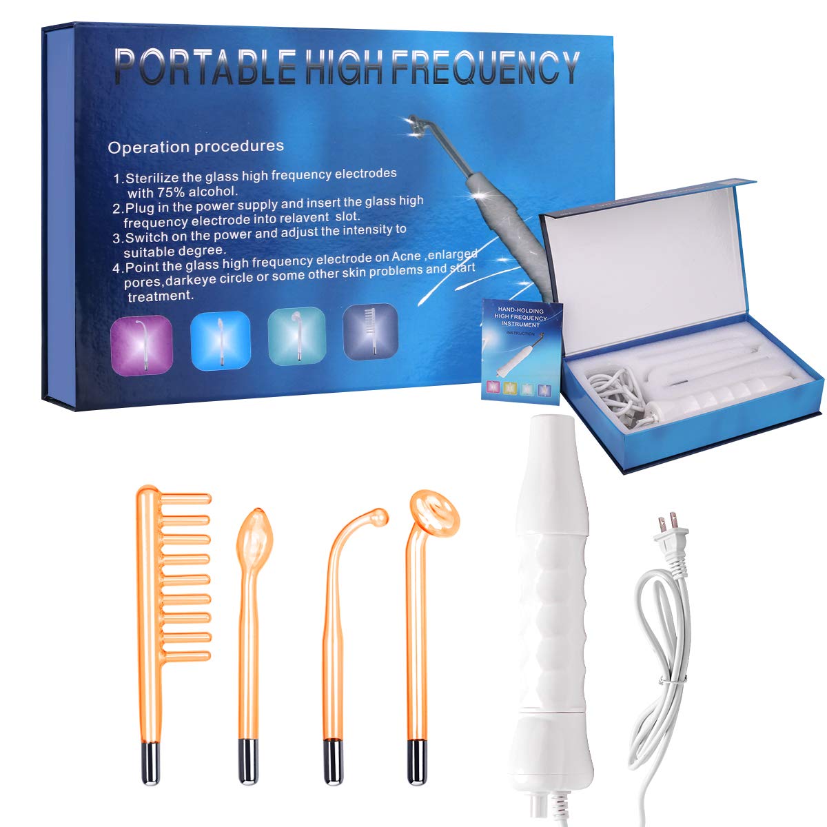 Mysweety High F Rrequncy Portable Handheld Facial Skin Care Wand Machine