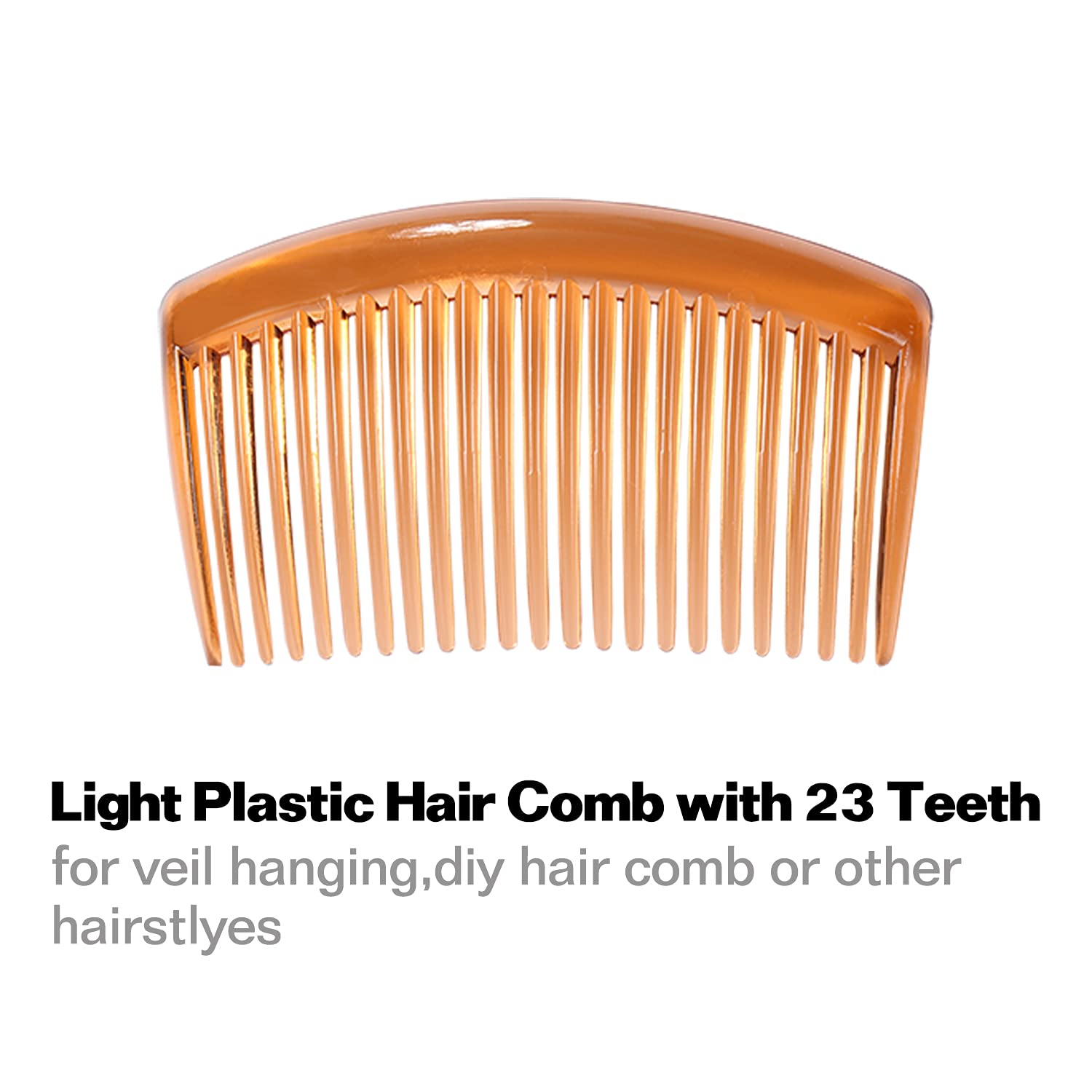 Cinaci 30 Pack Clear White Black Brown Plastic Hair Side Combs Slide Bun Holder with 23 Teeth DIY Headpieces Clips Grips Barrett