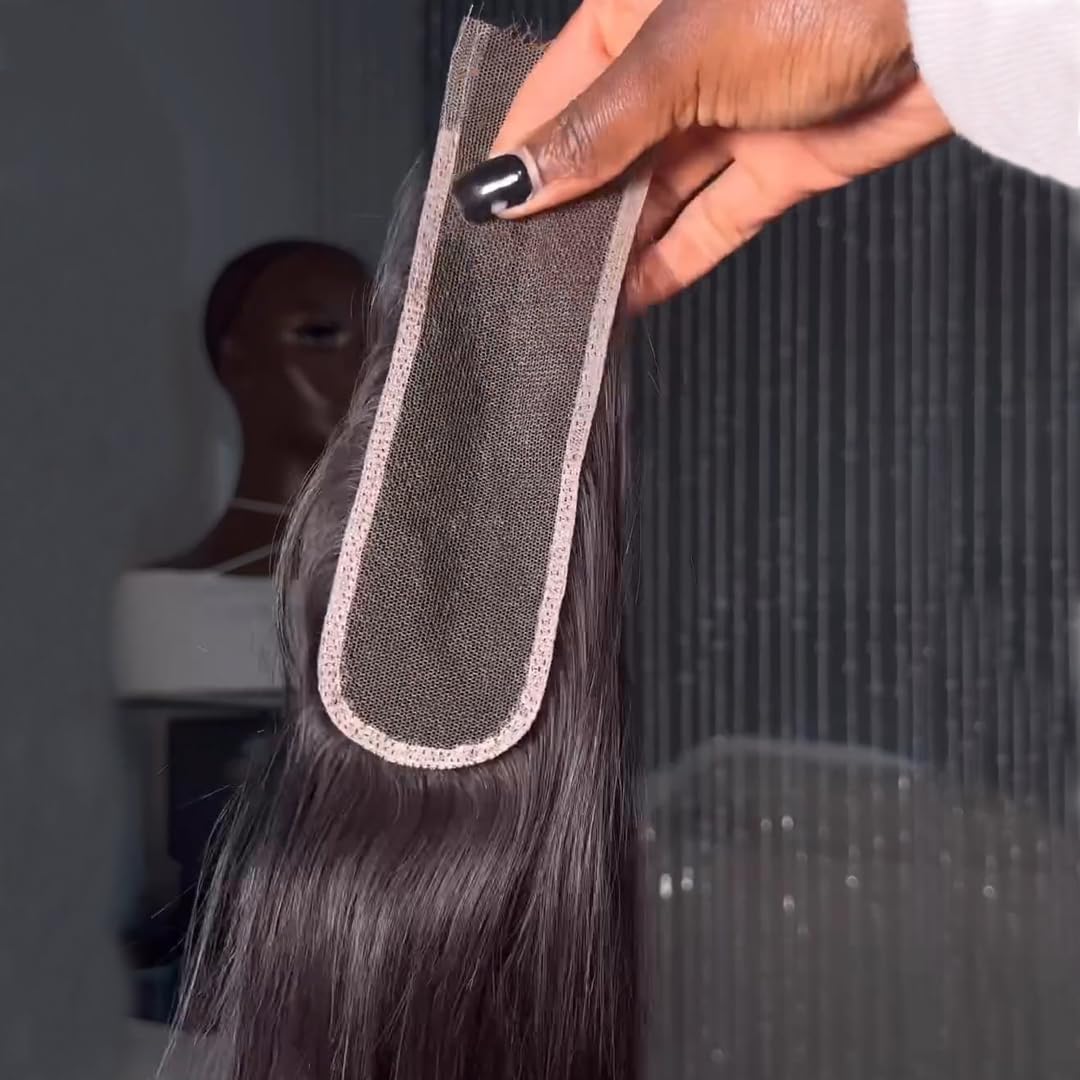 Beeos 2X6 Skinlike Real Hd Lace Closure Only, 0.10Mm Ultra-Thin Invisible Hd Lace Closure Pre Plucked Single Knot Body Wave Huma