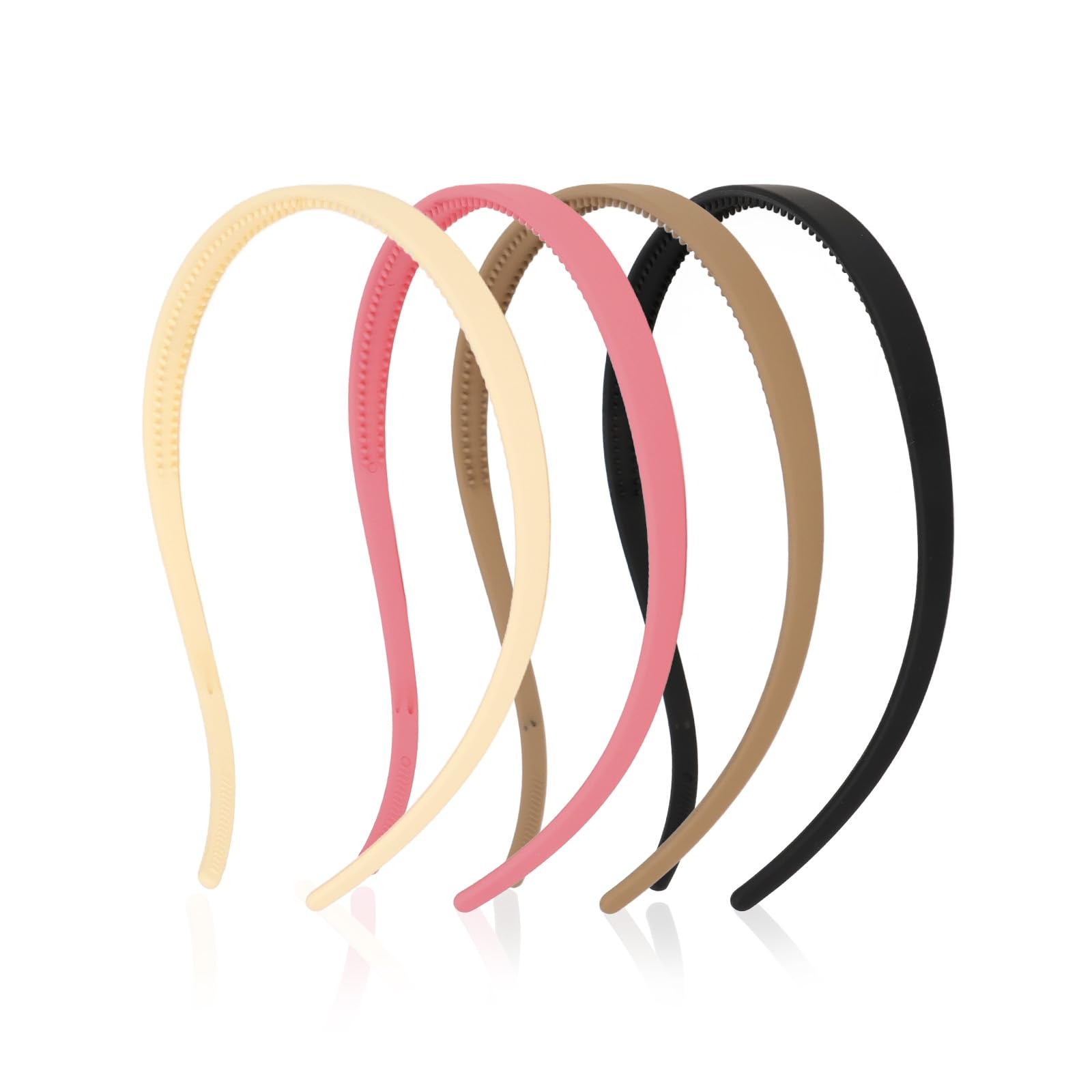 Wecoe Headbands for Glasses Wearers 4pcs Sunglasses Headband No Pressure Comfortable Square Thin Head Bands Hairbands Non Slip F