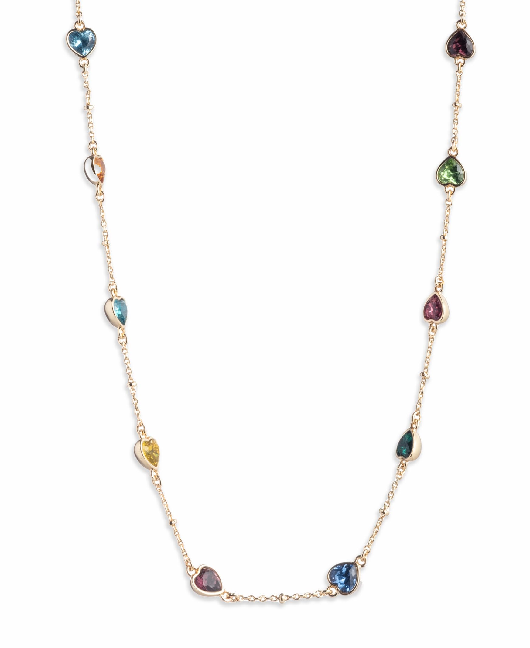 Emily in Paris Gold-Tone Heart Stone Collar Necklace, 16 + 3 extender