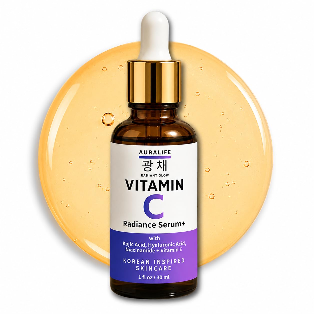 AuraLife Vitamin C Radiance Serum Plus for FaceAdvanced Brightening Formula with Niacinamide, Kojic Acid, Hyaluronic Acid & Vit