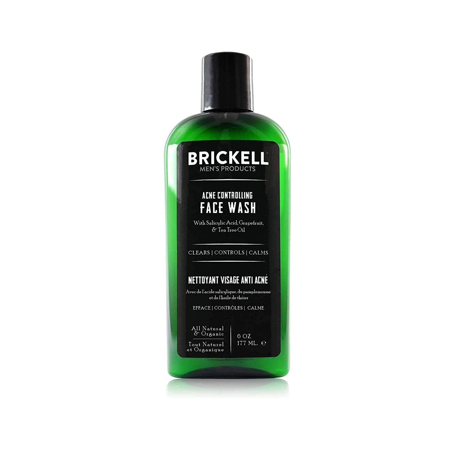 Brickell Men's Acne Face Wash for Men, Natural and Organic Men's Acne Face Wash to Cleanse Skin and Eliminate Acne, Clears Break