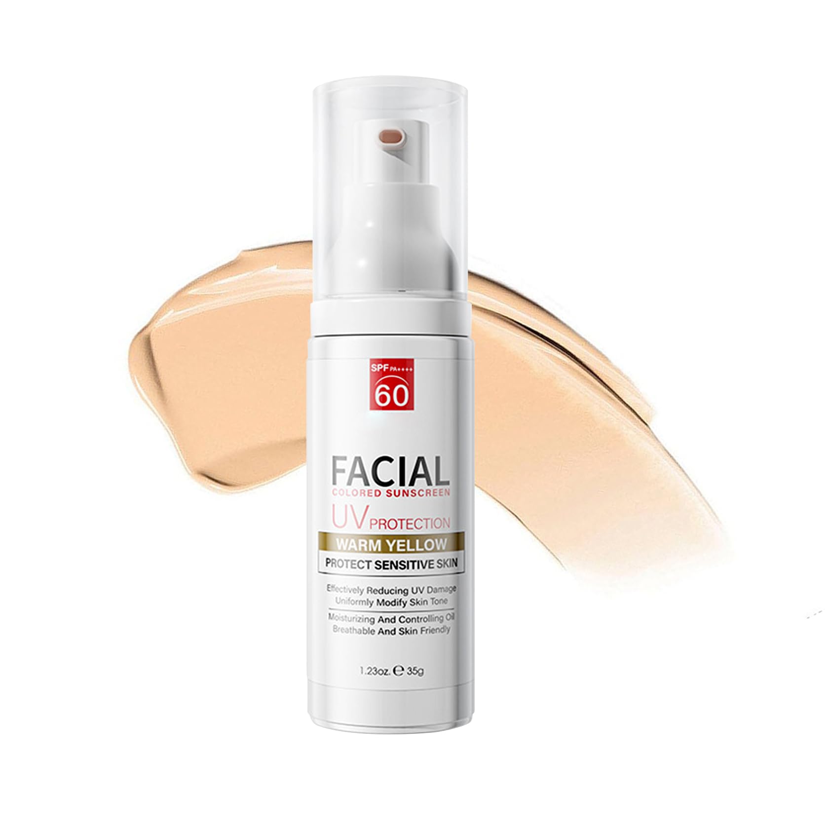 Face Sunscreen Lotion SPF 60,Moisturizing Tinted Sunscreen for Face,Ultra-Lightweight Sunblock,Fast-Absorbing SPF Moisturizer Fa