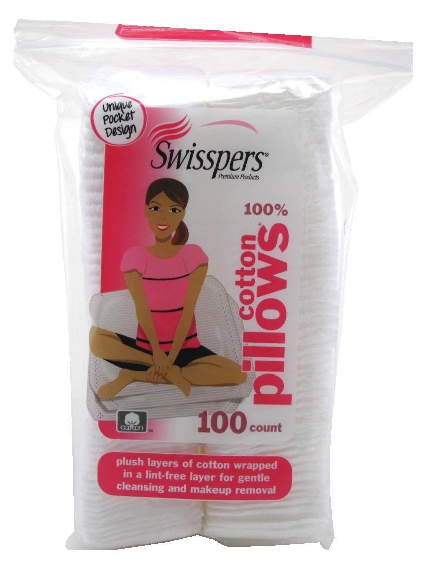 Swisspers Cotton Pillows Plush 100 Count Rectangular (3 Pack)