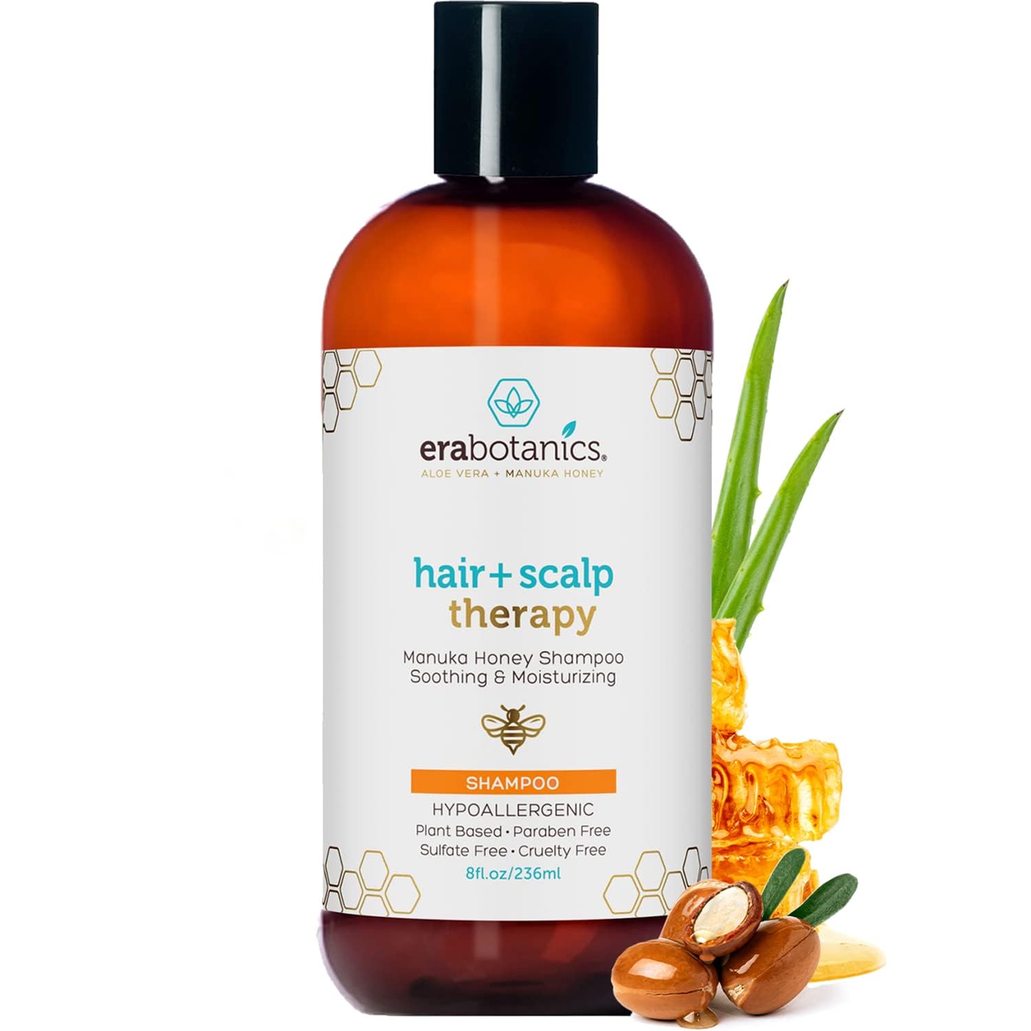 Era Organics Manuka Honey Dry Scalp Shampoo - Soothing and Moisturizing Shampoo for Dry Scalp and Damaged Hair - Family Friendly