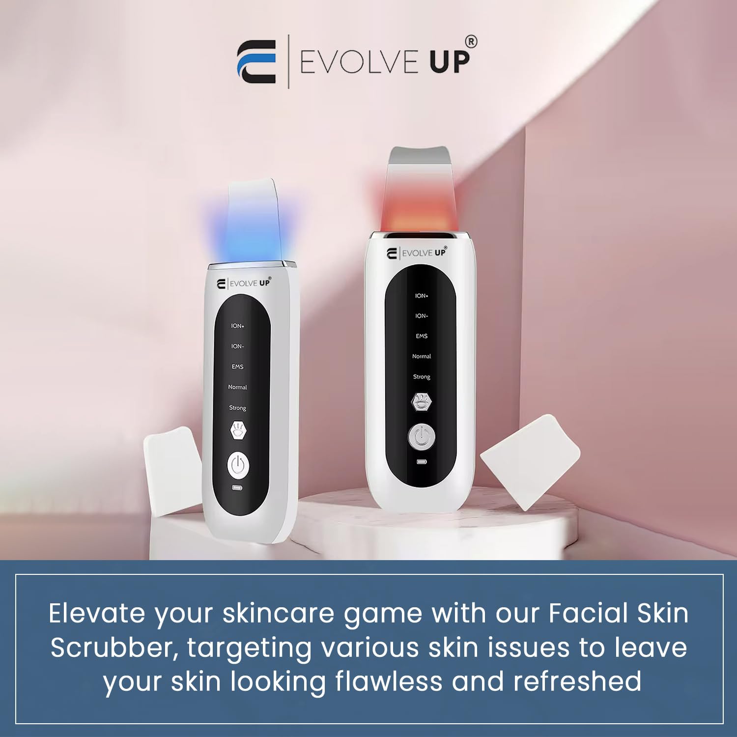EVOLVE UP Facial Skin Scrubber - Face Cleansing Spatula, Blackhead Remover, Facial Pore Extractor - Portable & Ergonomic Design