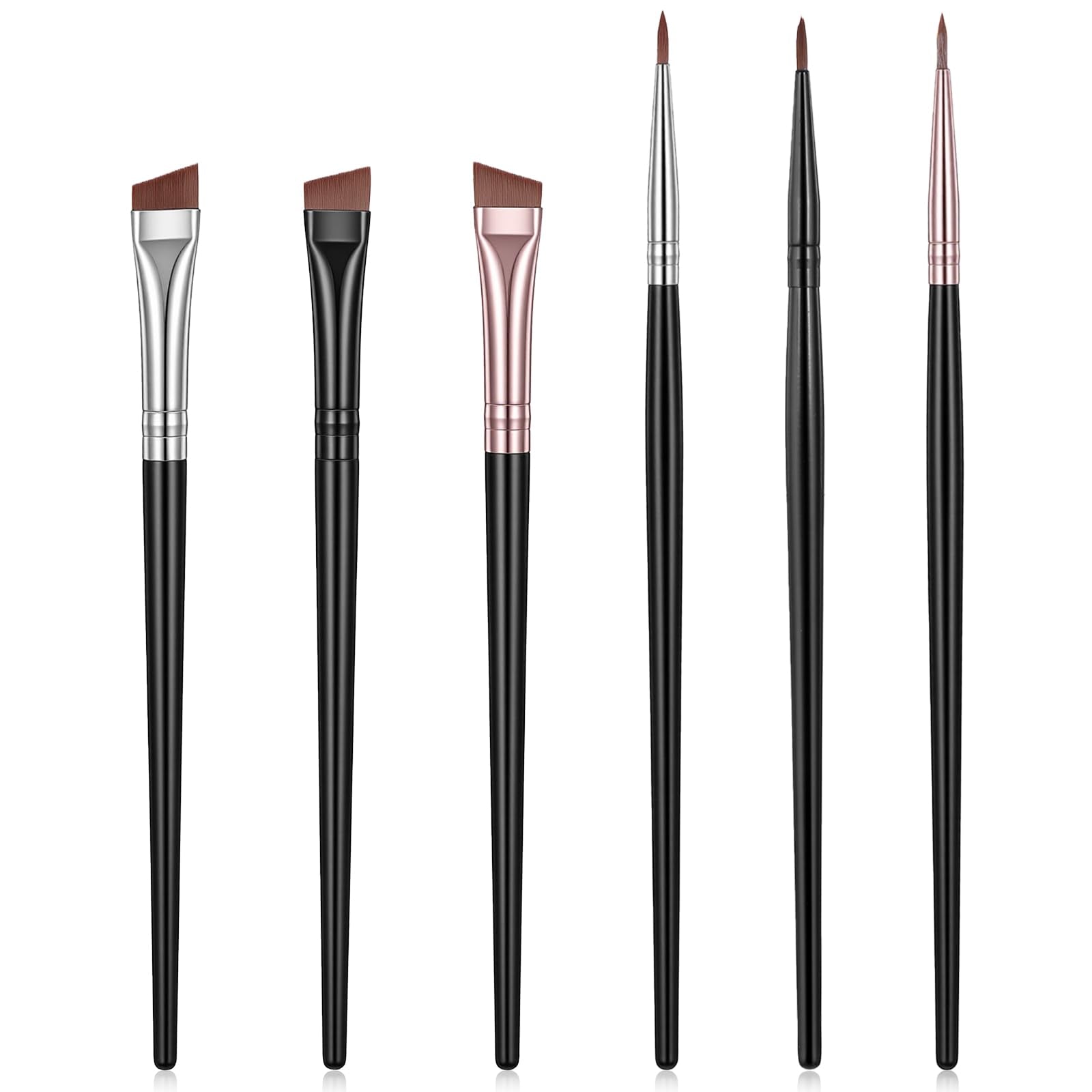6 Pack Eye Liner Brushes Fine Angled Eyeliners Brush Makeup Fine Point Eyeliner Brush Portable Eye Gel Foundation Brushes Water 