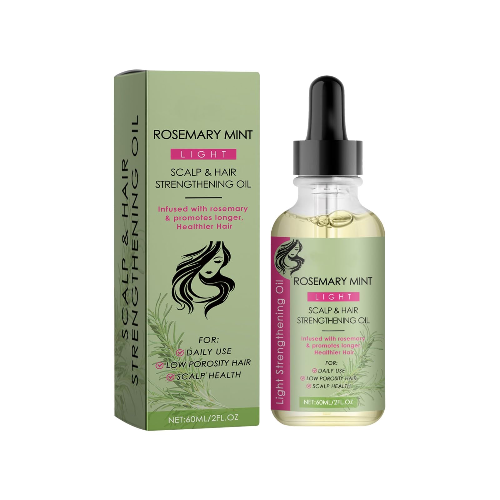 Herbs Wealth Rosemary Mint Scalp & Hair Oil, Nourishing Hair & Scalp Treatment with Rosemary & Mint, Lightweight Moisturizing F