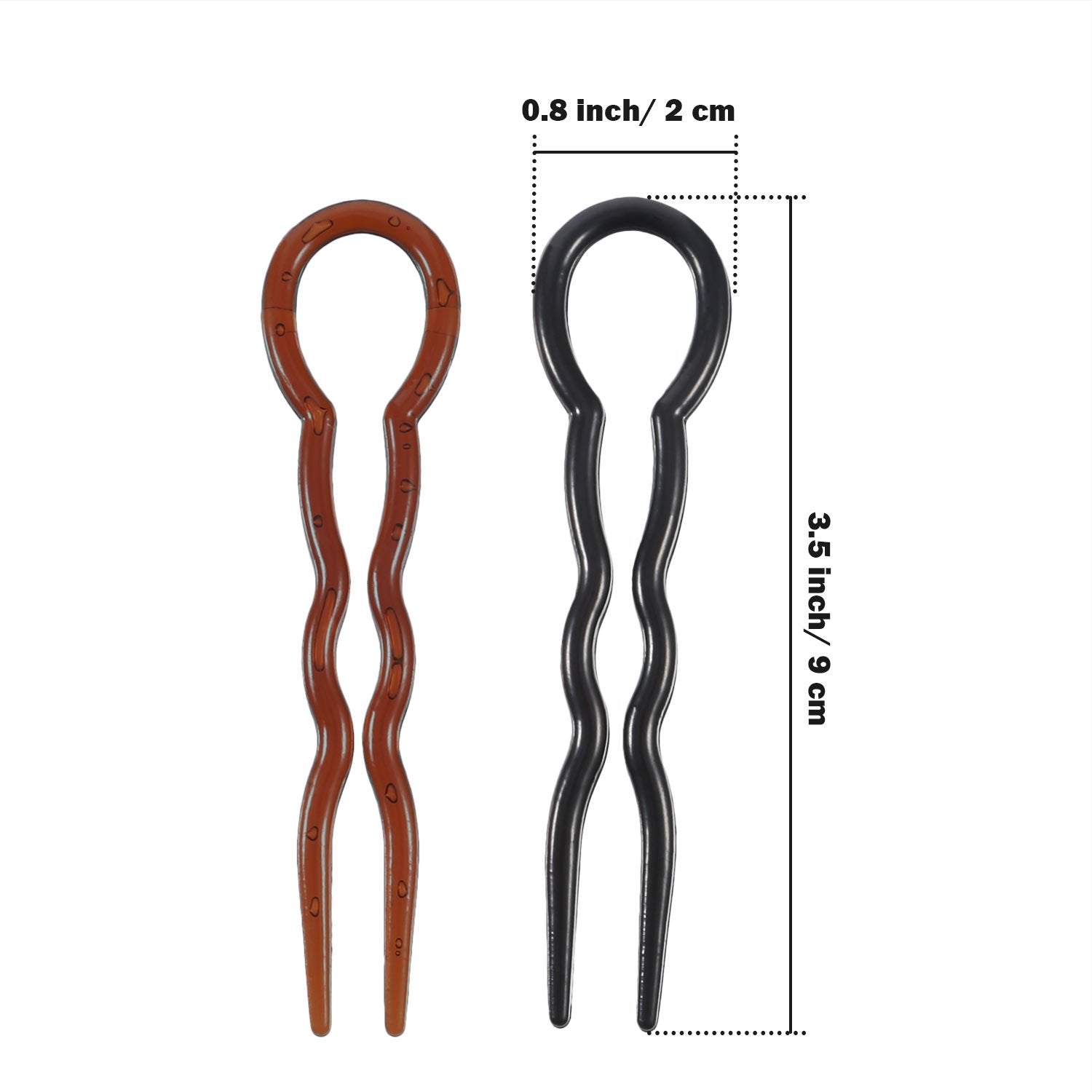 20 Pieces Grip Hair Pins U Shaped Hair Pin French Simple Fast Spiral Hair Braid Twist Styling Clip Pin for Lady Girl Women, Blac