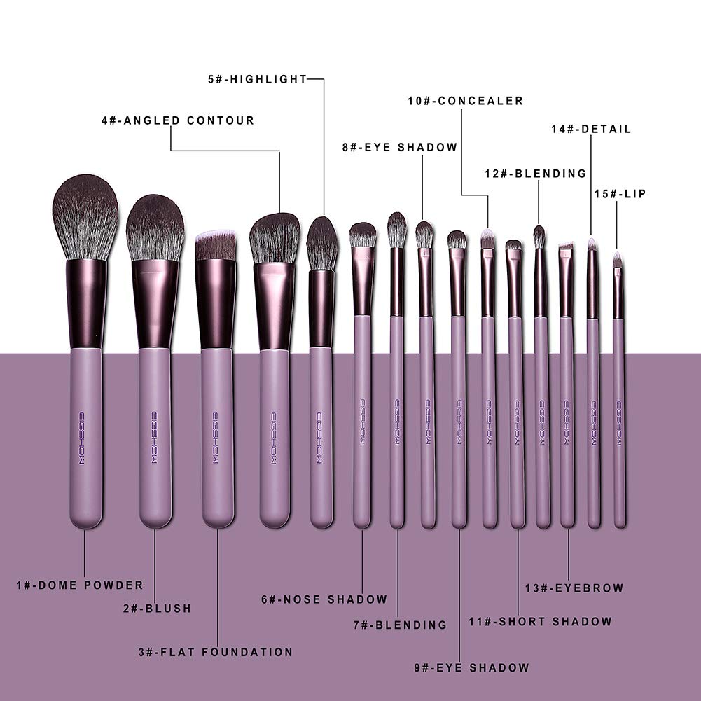 Makeup Brush Set, EIGSHOW Professional Makeup Brushes Kit Foundation Powder Concealers Eye Shadows Makeup 15 Piece for Eye Face