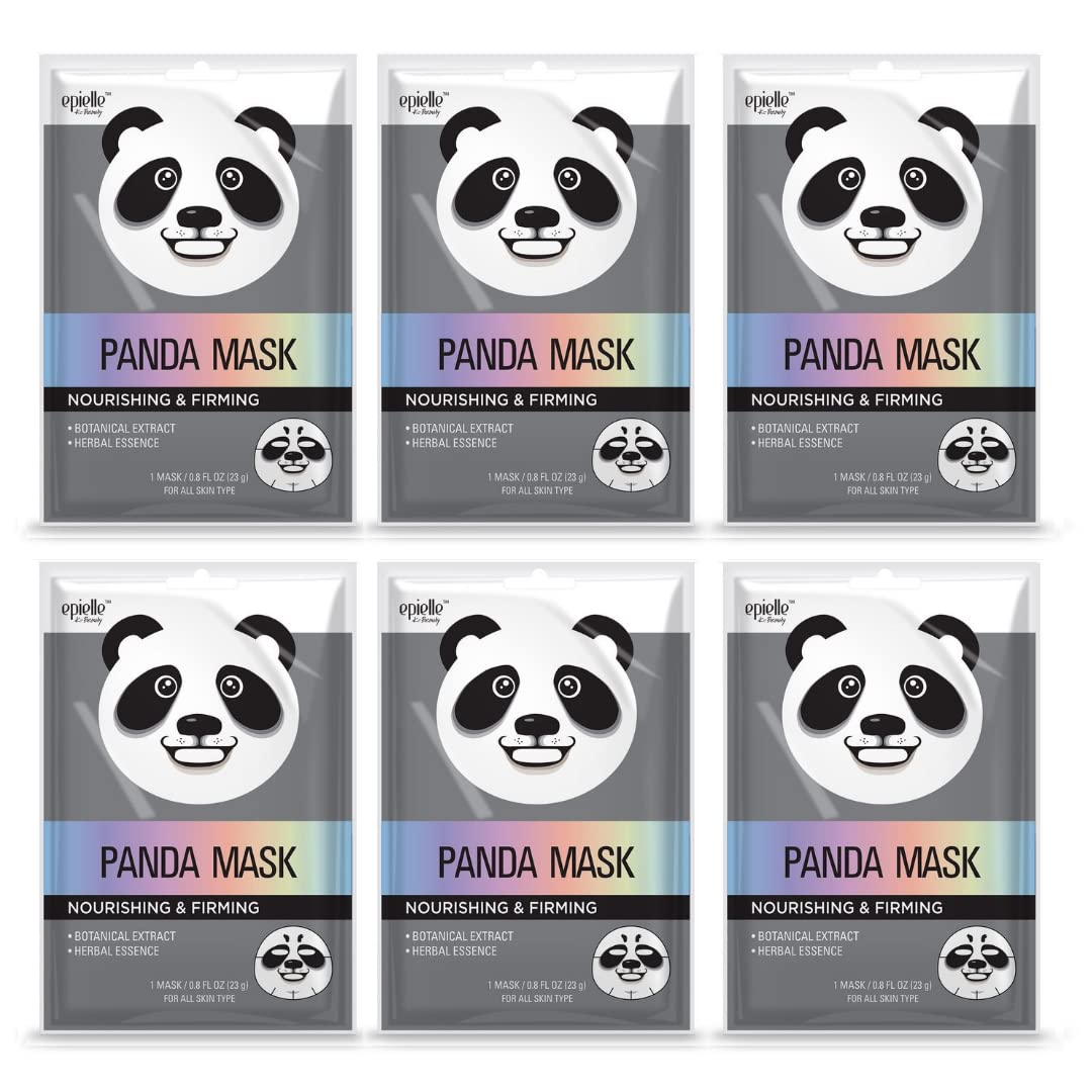 Epielle Panda Character Skincare Sheet Masks | Animal Spa Mask | -For All Skin Types |Spa Gifts For Women, Spa Gift, Birthday Pa