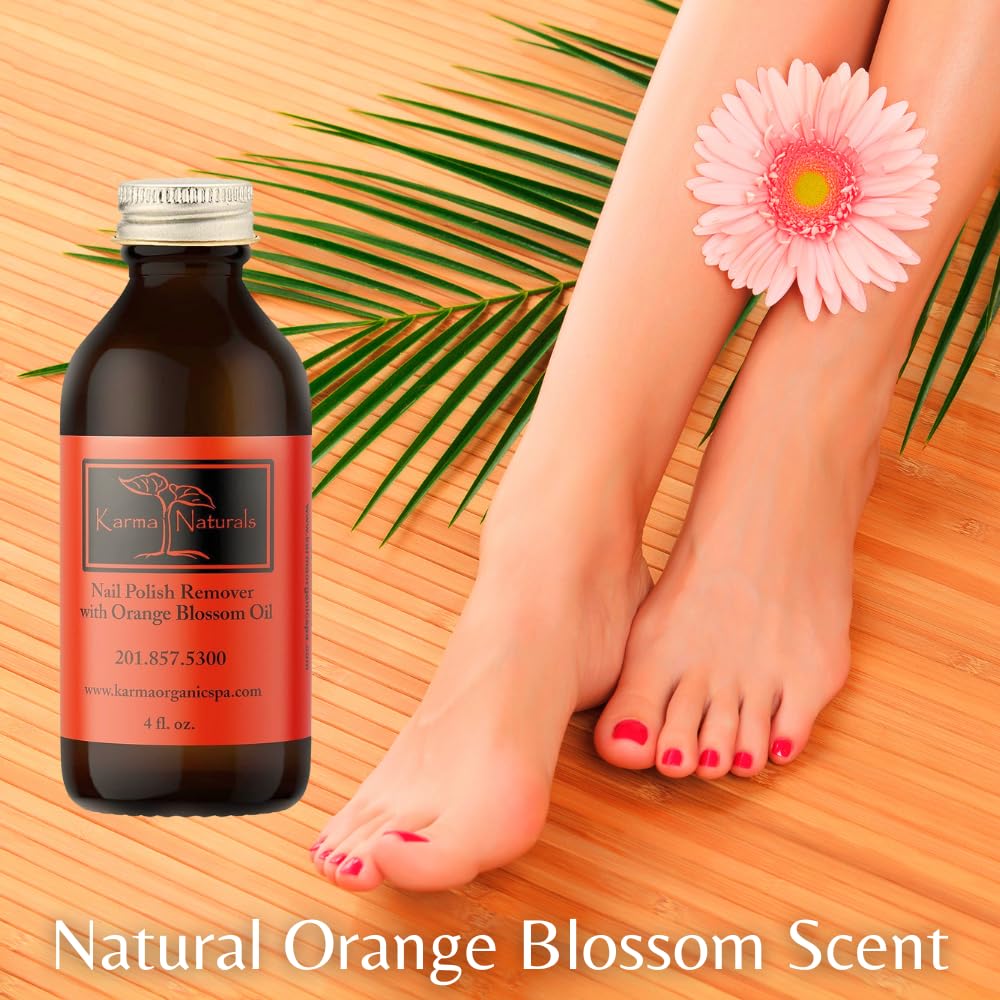 Karma Organic Nail Polish Remover With Soybean Oil And Orange Blossom Oil- Non Toxic, Vegan, Cruelty Free, Acetone Free - Nails