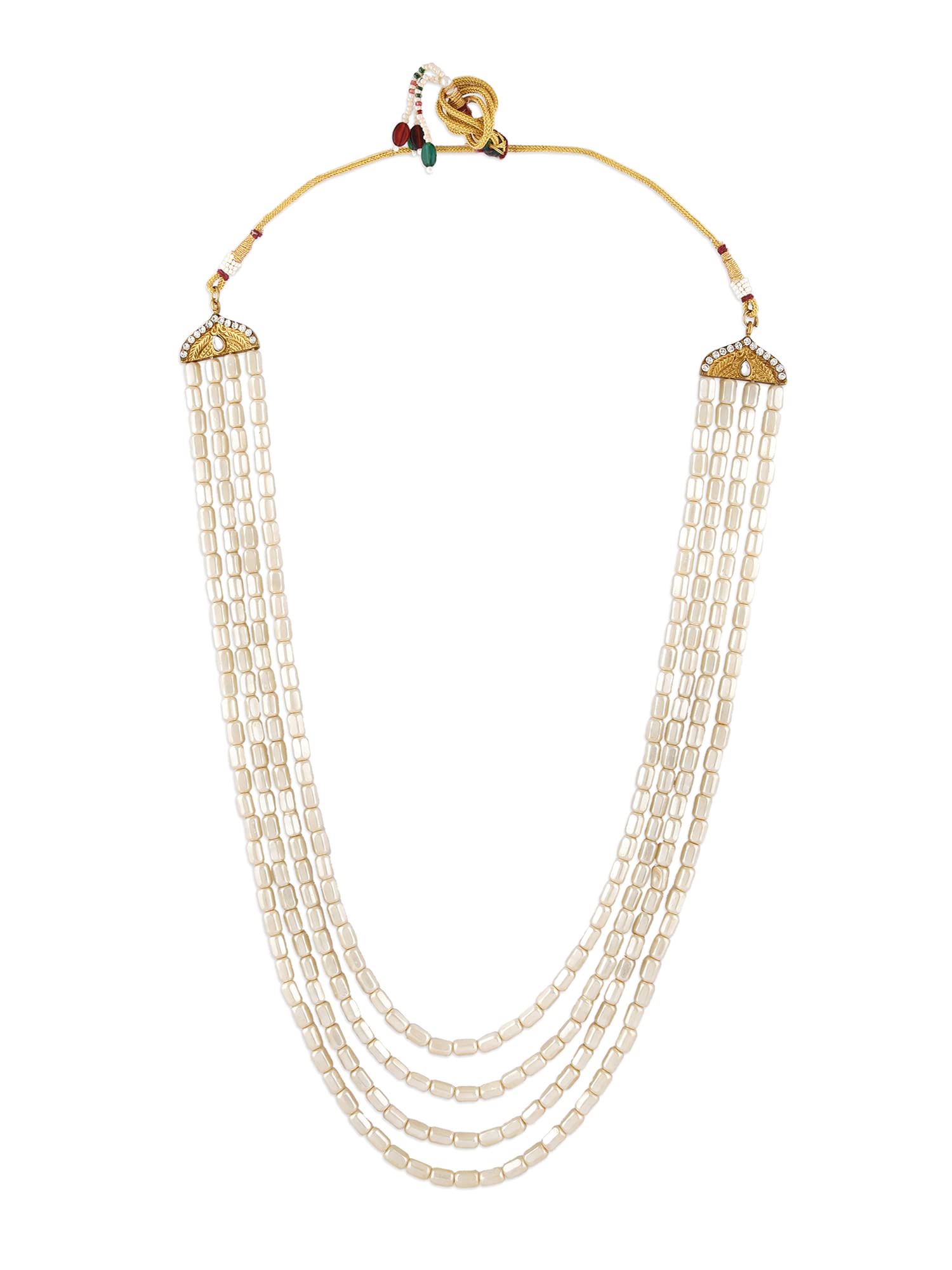 Zaveri Pearls Gold Tone Multilayer Beaded Long Necklace For WomenZpfk15920