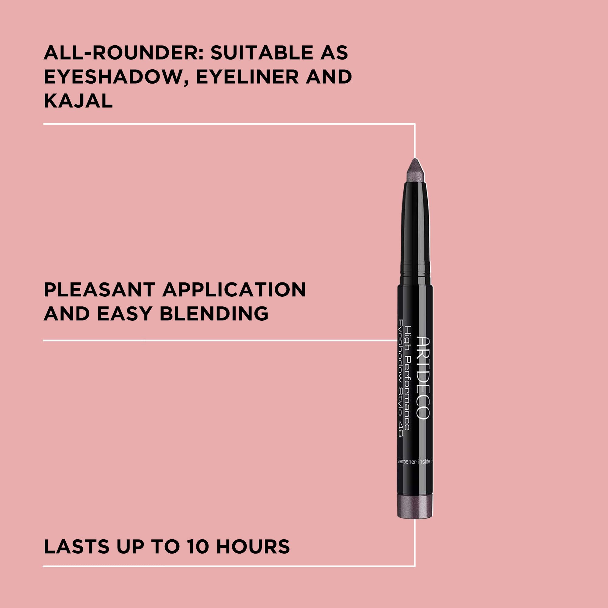 Artdeco High Performance Eyeshadow Stylo - Benefit Lavender Grey N46-3 In 1 Stick: Eyeshadow, Eyeliner & Kajal - Glides On & Ble